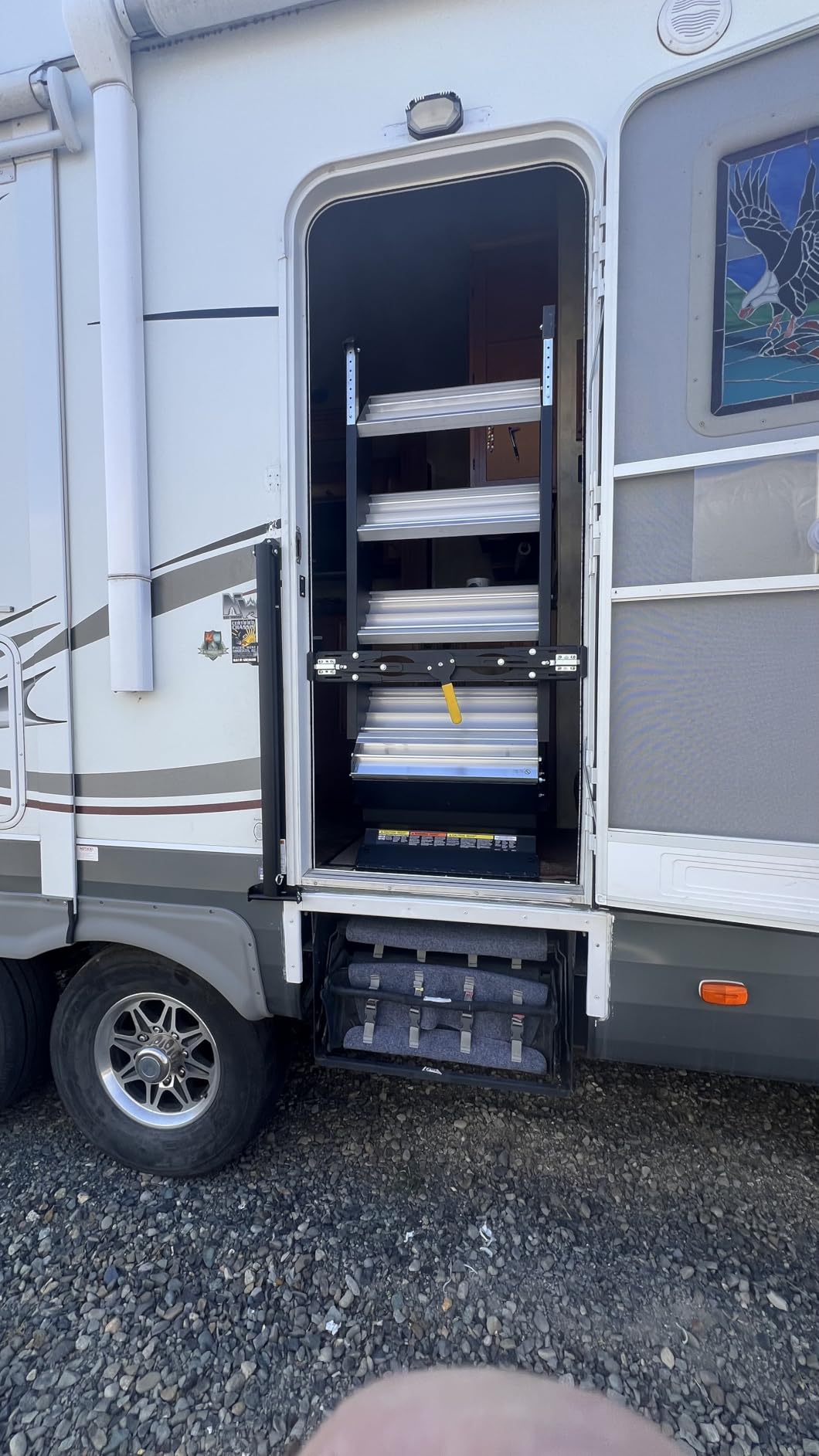 Lippert Components - 791572 Solid Step Triple Step for RV and Travel Trailer Entry Doorway Black 26-inch customer photo 2