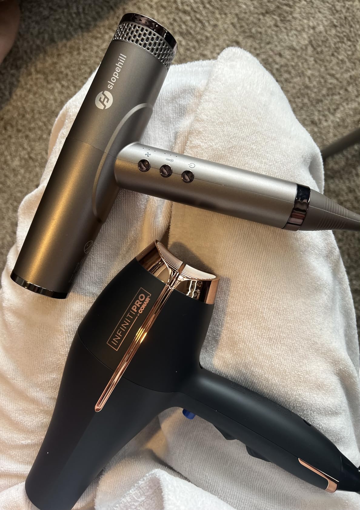 Conair InfinitiPRO AC Motor Pro Hair Dryer | Professional ionic ceramic blow dryer for faster, frizz-free drying on all hair types, Black, Model 650X customer photo 1