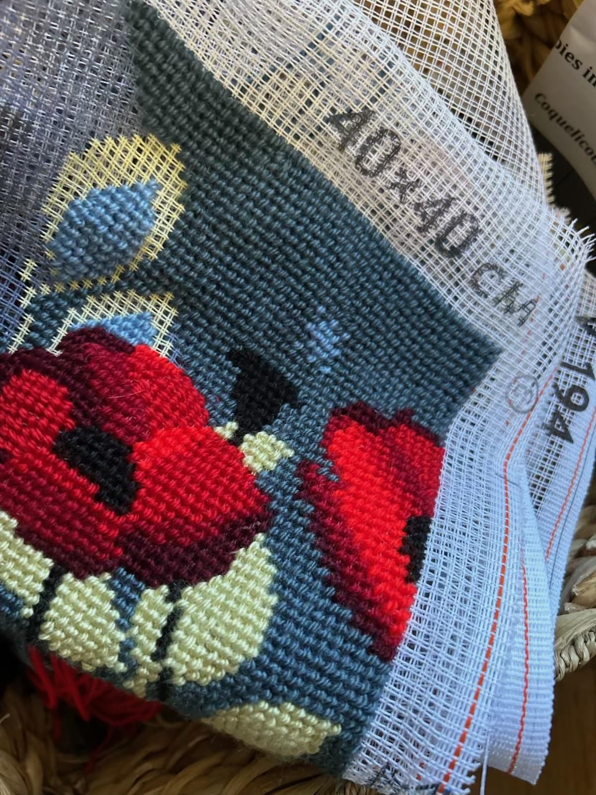Brvsk Poppies in The Evening. Needlepoint Kit. Throw Pillow 16×16 Inches. Printed Tapestry Canvas, European Quality customer photo 1