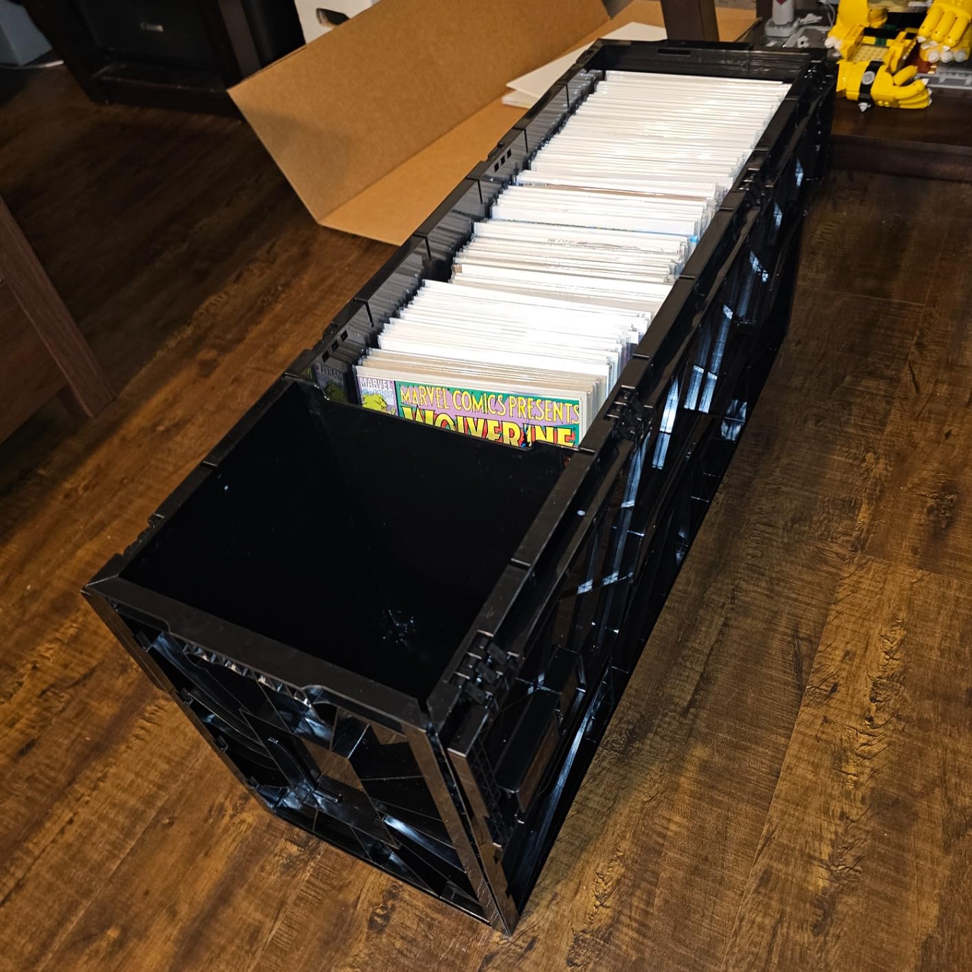 BCW Long Comic Book Bin - 1 Pack | Heavy Duty Comic Book Storage Box | Stackable Comic Bin Organizer for 300 Comics Each customer photo 2