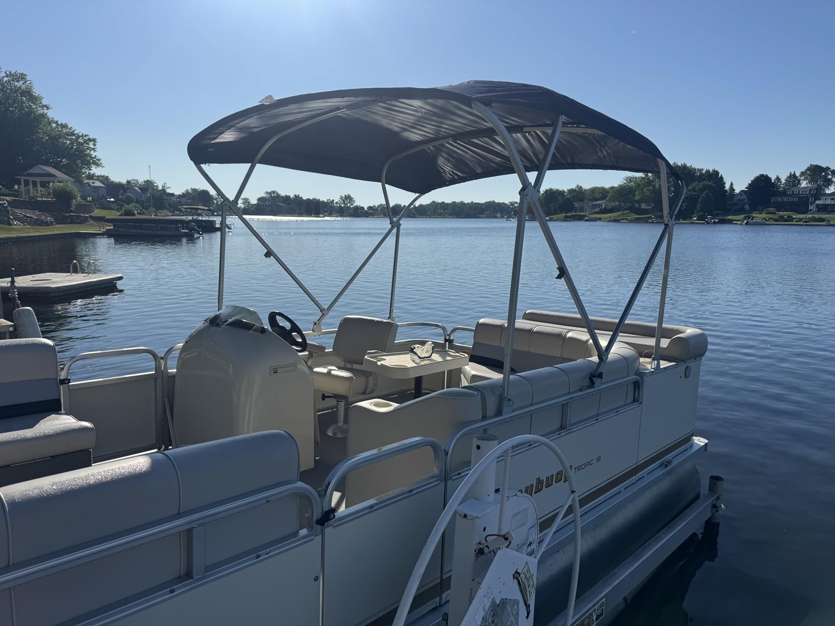 SavvyCraft 4 Bow Bimini Top Replacement Cover 9 Colors Options 8ft and 10ft Long, Durable Marine Grade Canvas Sun Shade Boat Canopy, Easy Install Zipper Sleeves, Replacement Canvas Only No Frame customer photo 2