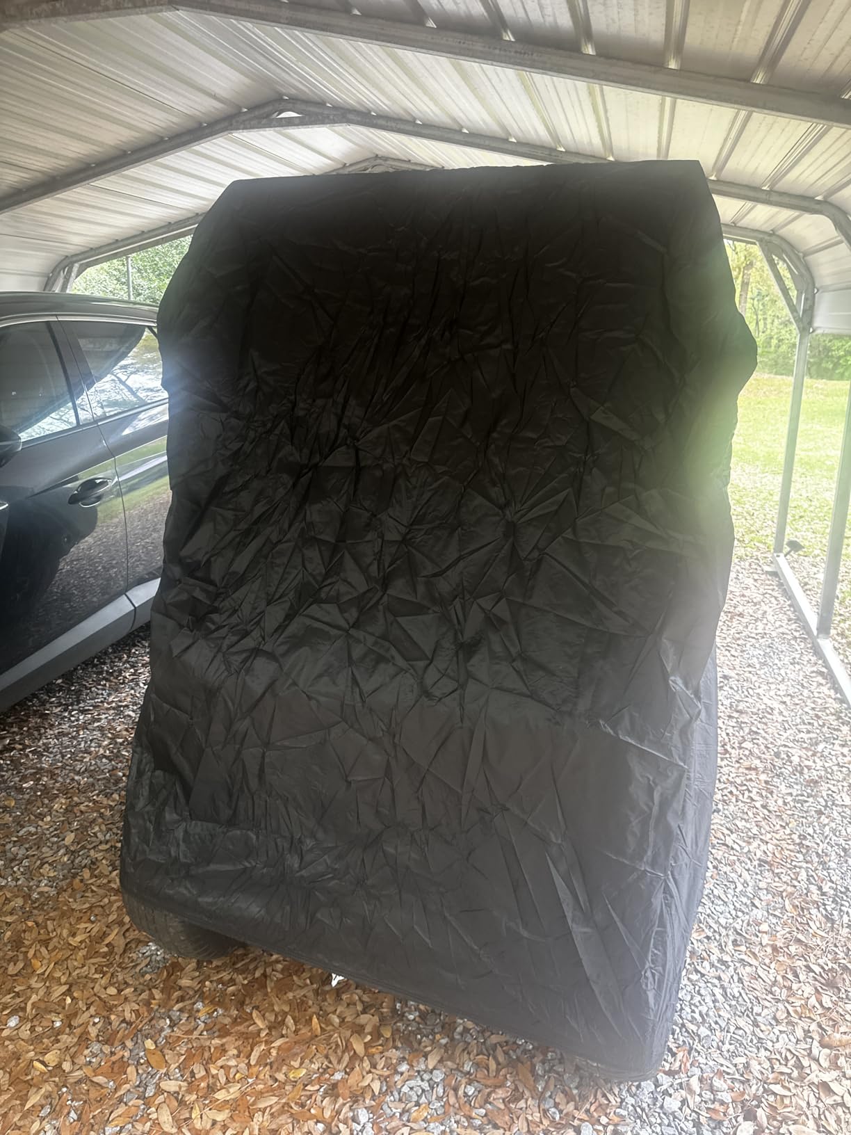 Golf Cart Cover 4 Passenger Heavy Duty, 420D Waterproof Golf Cart Covers Extended Roof Compatible with EZ GO Club Car Yamaha Golf Carts, Outdoor Dustproof 4 Seat Club Car Cover (Up to 112 Inch) customer photo 2