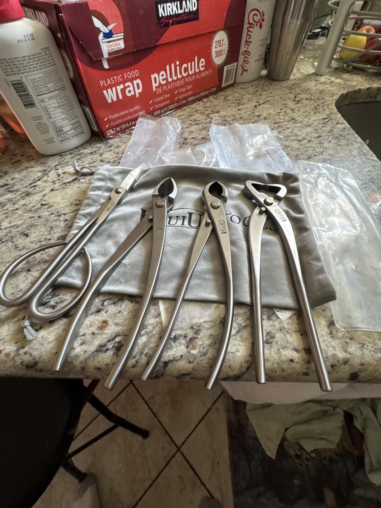 Vouiu 4-Piece Bonsai Tool Set, Concave Cutter, Knob Cutter, Trunk Splitter, Bonsai Scissors customer photo 2