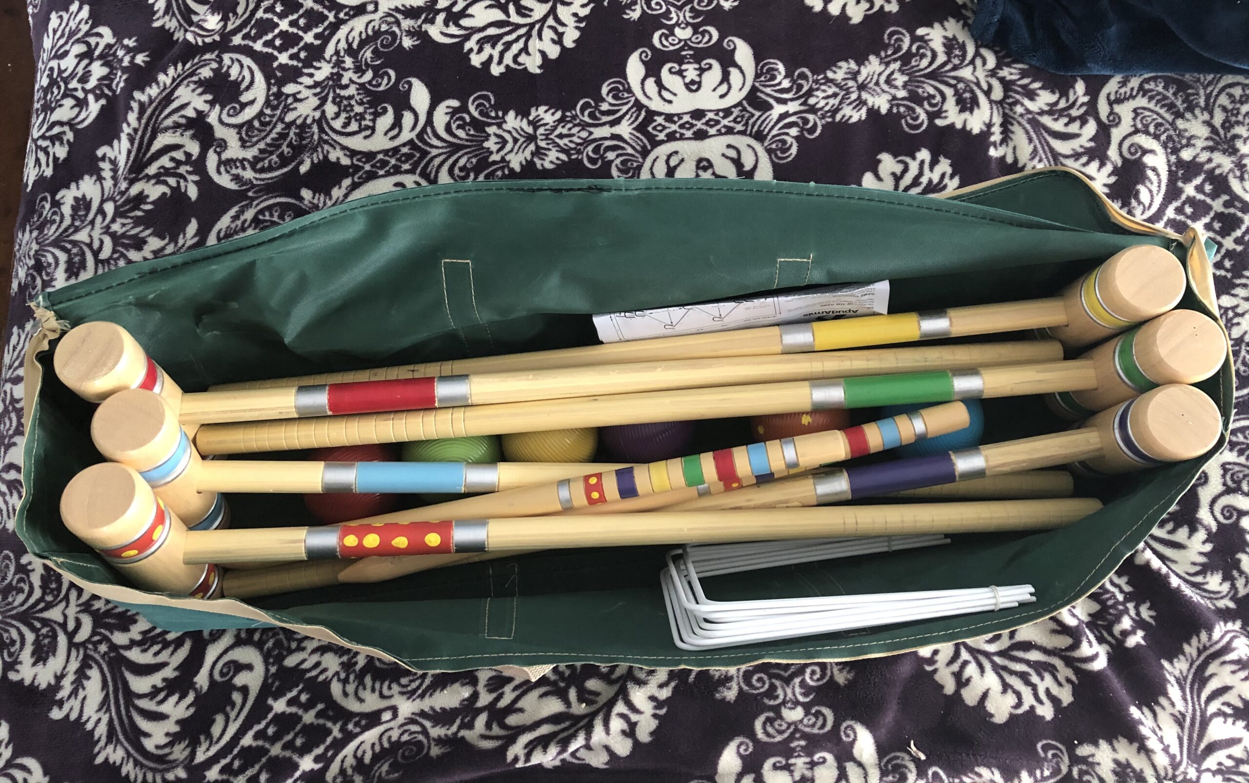 ApudArmis Six Player Croquet Set with Premium Rubber Wooden Mallets 28In, Colored Ball, Wickets, Stakes - Lawn Backyard Outdoor Game Set for Adults/Teenagers/Family (Large Carry Bag Including) customer photo 2