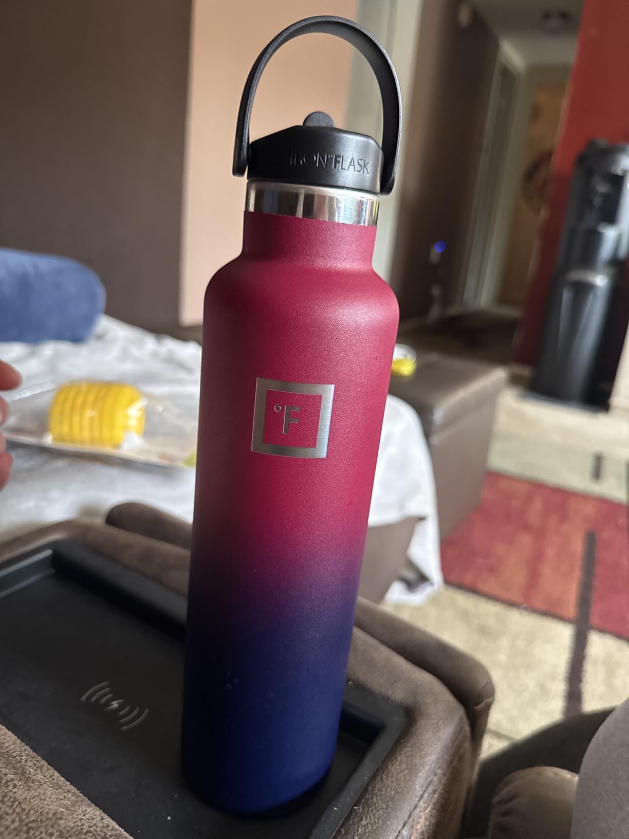 IRON °FLASK Camping & Hiking Hydration Flask with Straw, BPA-Free Insulated Stainless Steel Sports Water Bottle - 24 oz Midnight Black customer photo 2