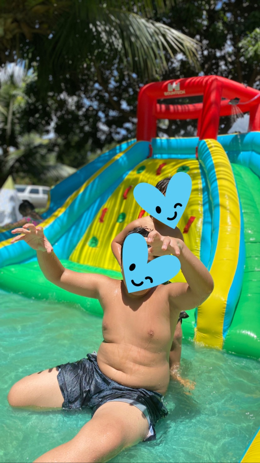 BOUNTECH Inflatable Water Slide Park, 15x12FT Double Slides Kids Mega Waterslide for Outdoor Racing Fun, Heavy Climbing Wall, Blow up Water Slides Inflatables for Big Kids Backyard Party Gifts customer photo 2