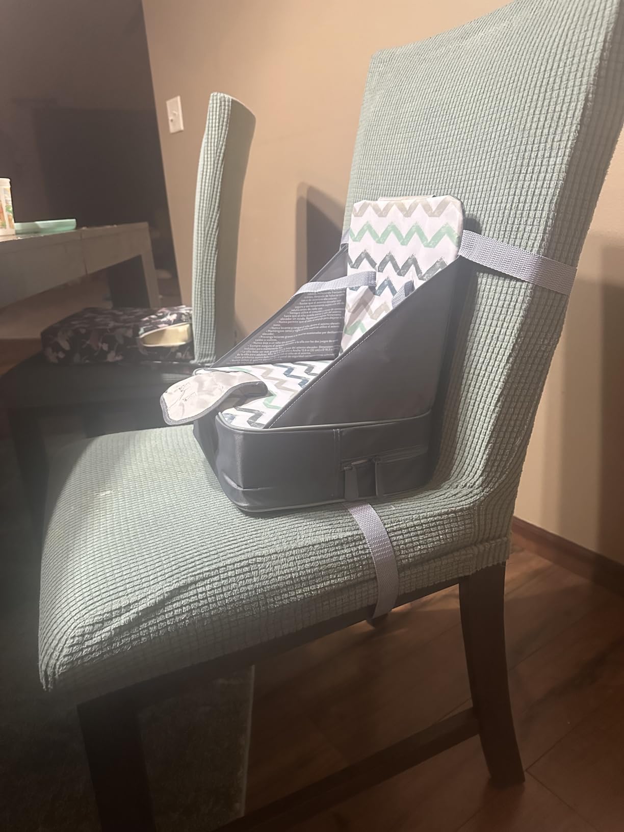 Nuby Easy Go Booster Seat for Kitchen Chair - Travel Booster Seat for Babies and Toddlers - 9+ Months - Holds up to 35 Pounds - Blue customer photo 2