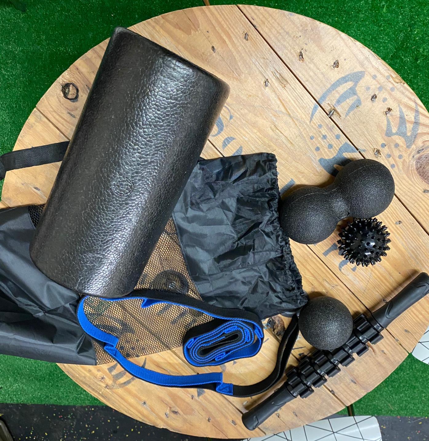 Foam Roller Set - High Density Back Roller, Muscle Roller Stick, 2 Foot Fasciitis Ball, Stretching Strap customer photo 1