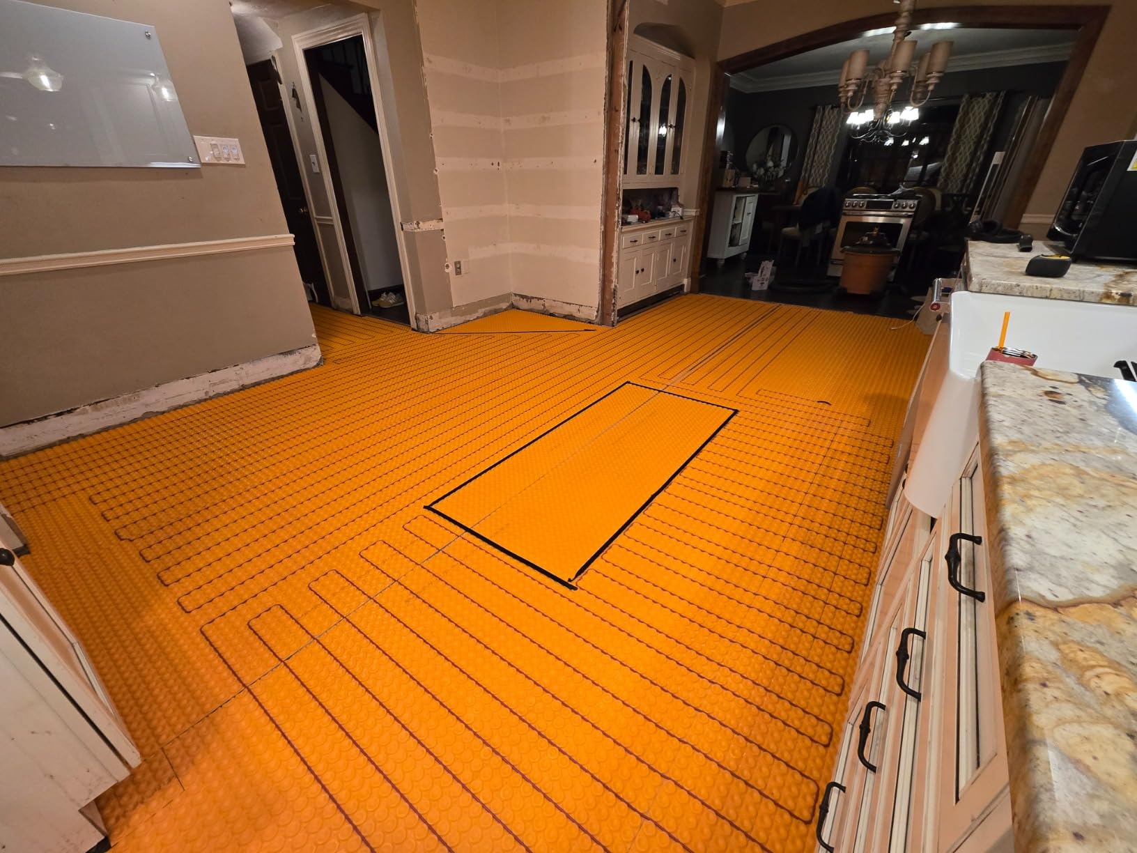 LuxHeat 200sqft Floor Heating Cable Kit - 240v Infloor Heat Kit for Tile - Heated Flooring System Includes UDG4 Programmable Thermostat w/GFCI, Heating Cable, Strapping, Floor Sensor & Alarm customer photo 1
