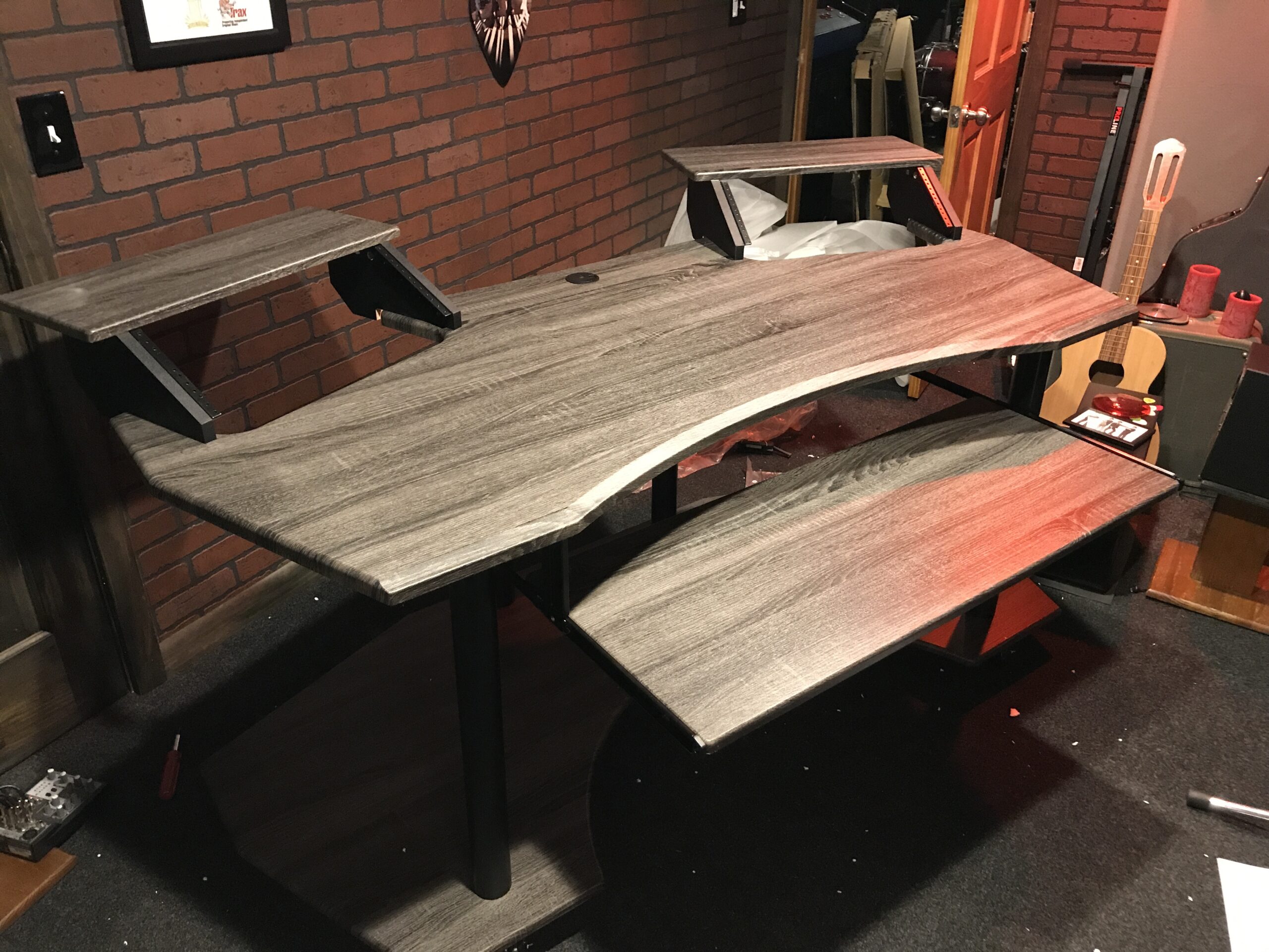 Acme Eleazar Wooden 3-Shelf Music Recording Studio Desk in Black Oak customer photo 2