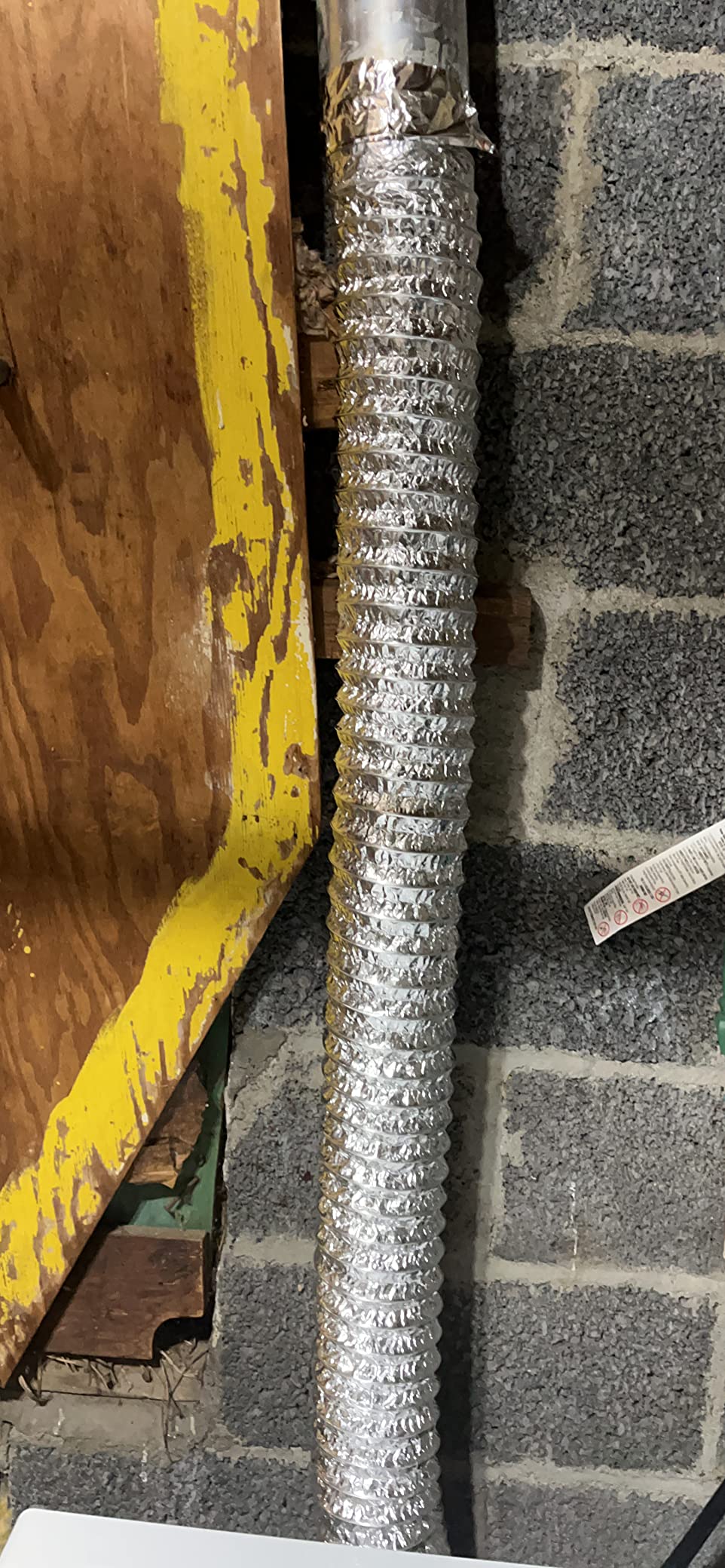 Cenipar Dryer Vent Hose-4 inch Ducting Vent Hose Flexible Aluminum Foil Non-Insulated (4 inch 8 feet) with 2 Clamps customer photo 1