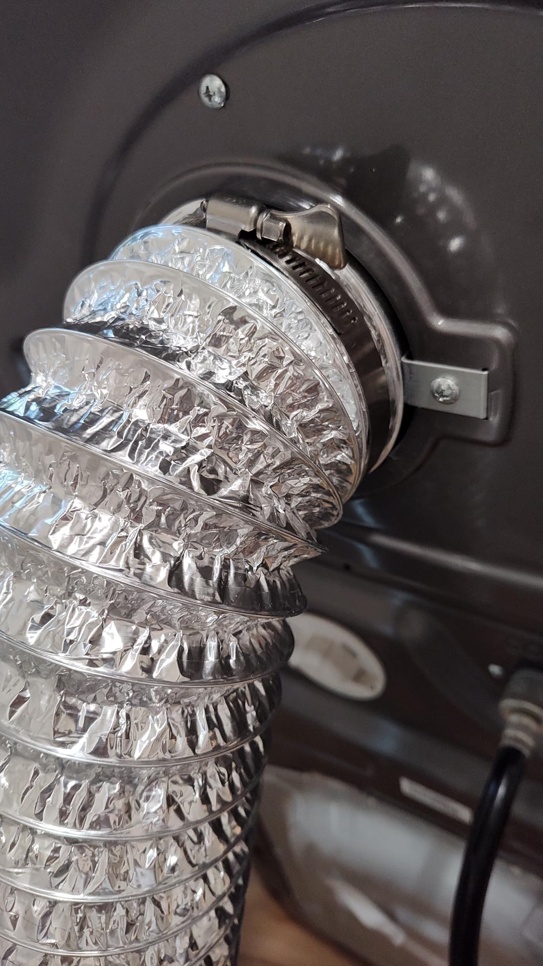 Cenipar Dryer Vent Hose-4 inch Ducting Vent Hose Flexible Aluminum Foil Non-Insulated (4 inch 8 feet) with 2 Clamps customer photo 2