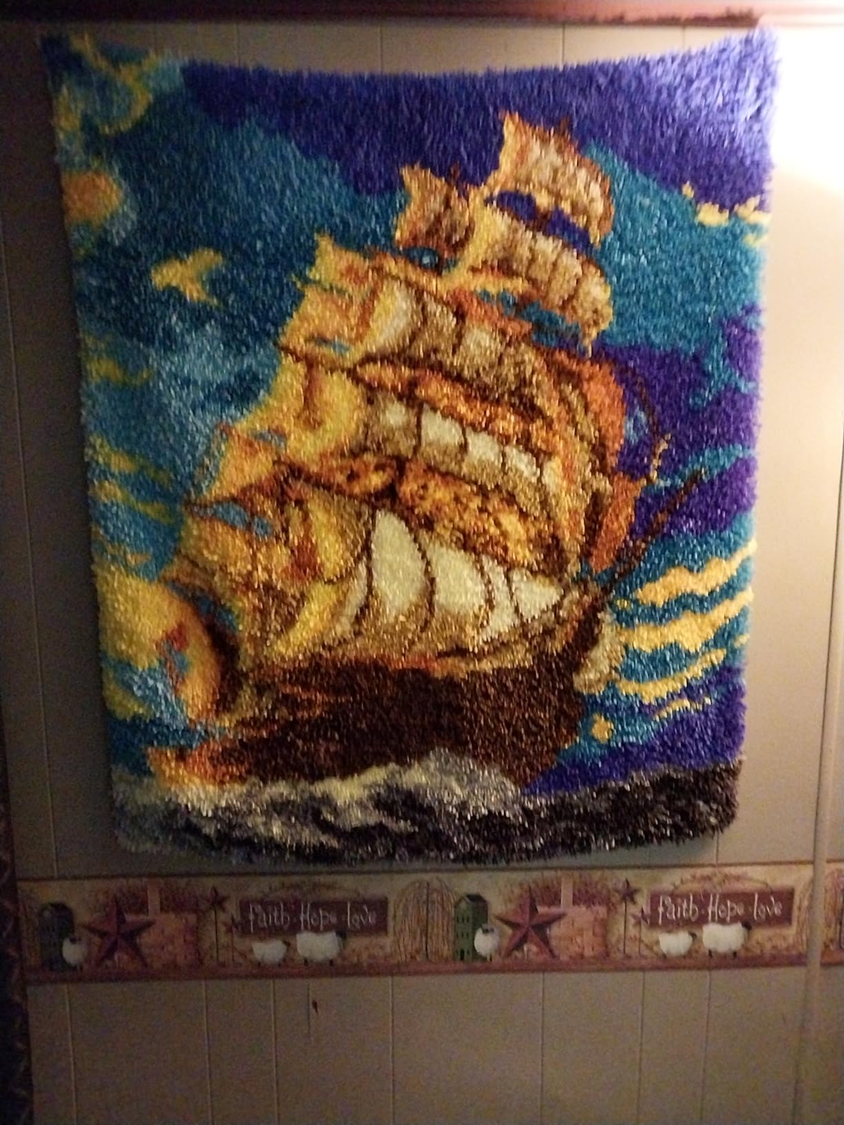 Latch Hook Kits, Soft Simple Embroidery DIY Rug Craft Kit with Include Latch Hook Set, Home Decoration(39.4X23.6 Inch/100X60cm) customer photo 1
