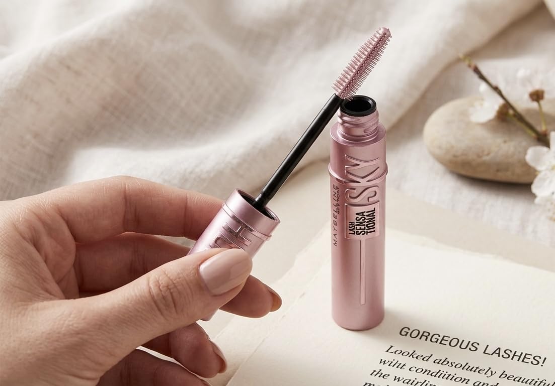 Maybelline Lash Sensational Sky High Washable Mascara Makeup, Volumizing, Lengthening, Defining, Curling, Multiplying, Buildable Formula, Blackest Black, 1 Count customer photo 1