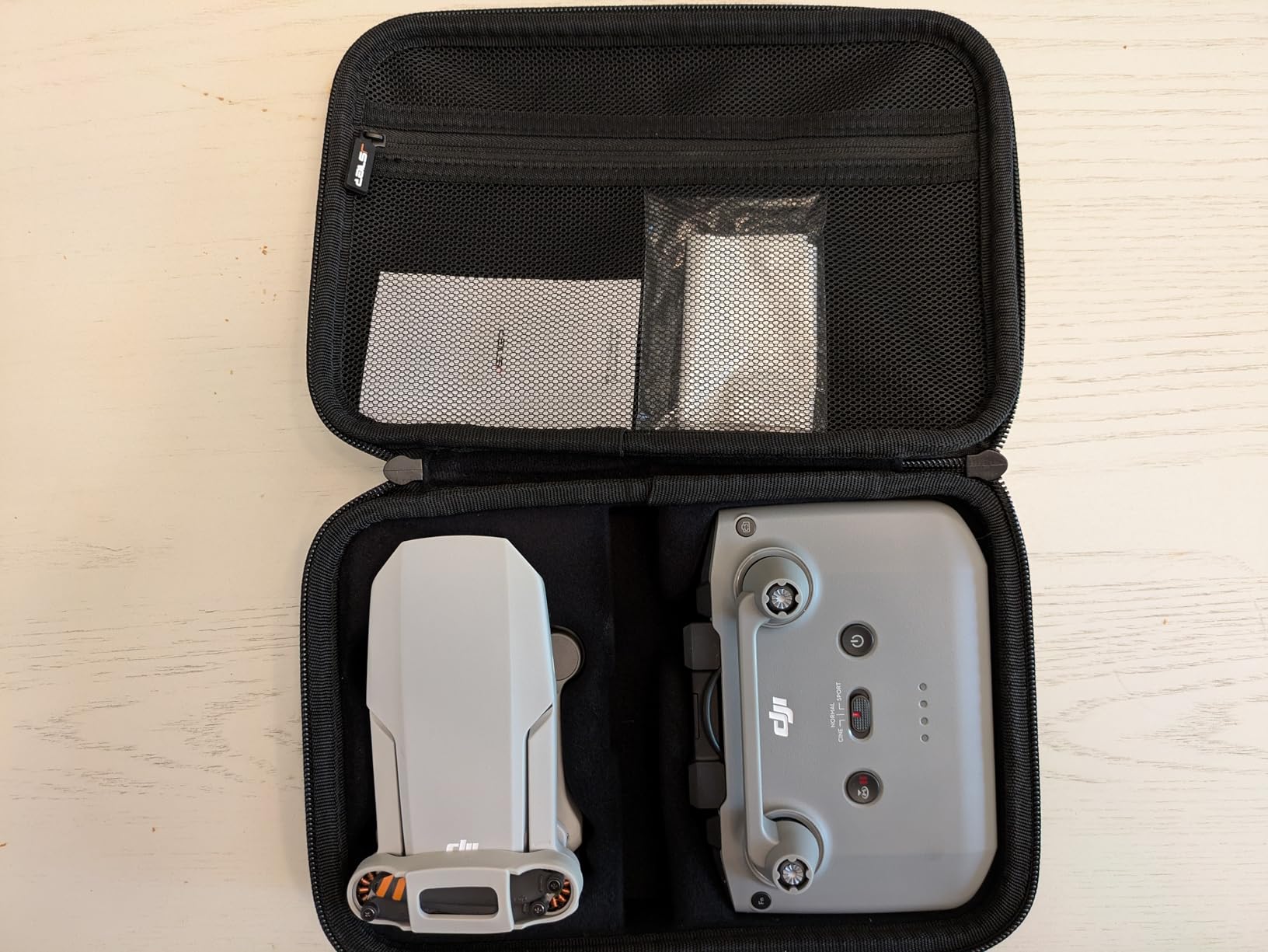 JSVER Carrying Case for DJI Mavic Mini 2 Hard Shell Storage Case for Mini 2/2 SE/4K Drone Remote Controller and Accessories, with Propeller Protectors and Control Stick Cover customer photo 2