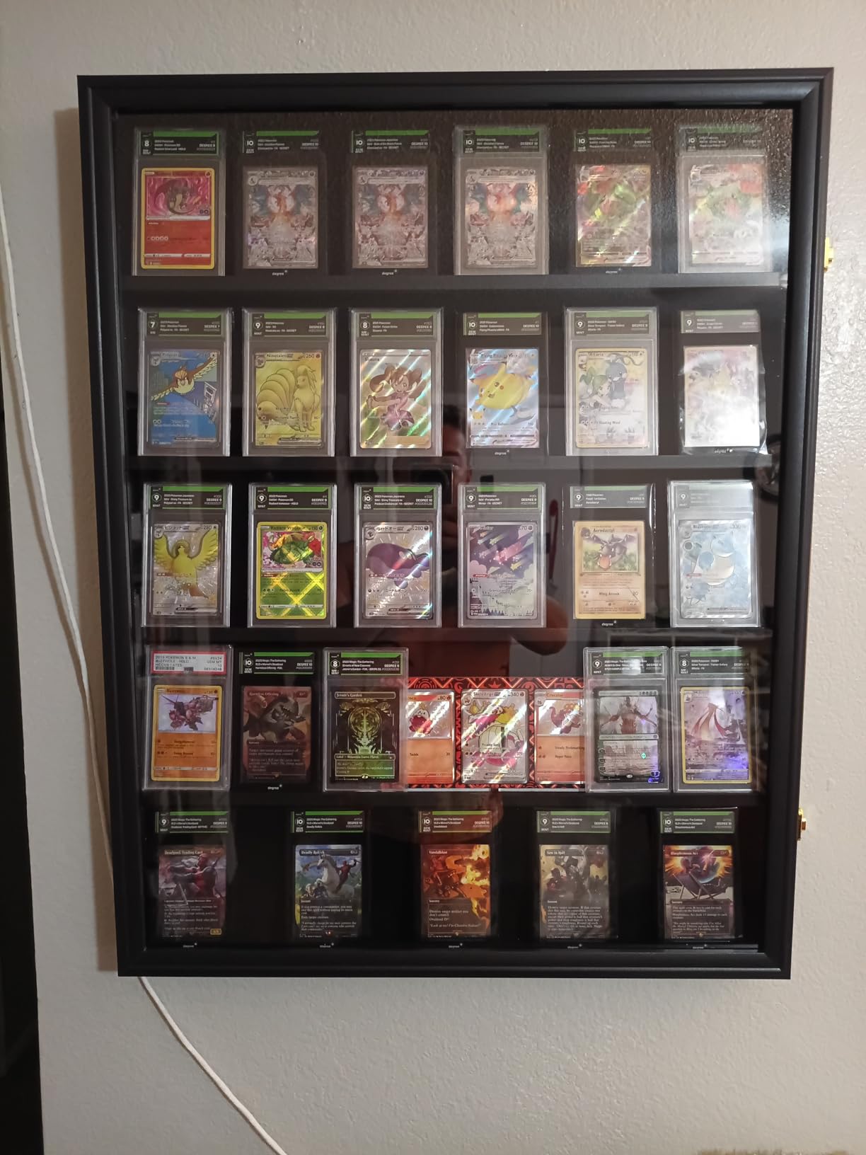 KCRasan 35 Graded Sports Card Display Frame - Baseball Card Display Case Lockable - Trading Card Collector Wall Display Holder for Basketball Football Hockey Cards, UV Protection Acrylic (Black) customer photo 2