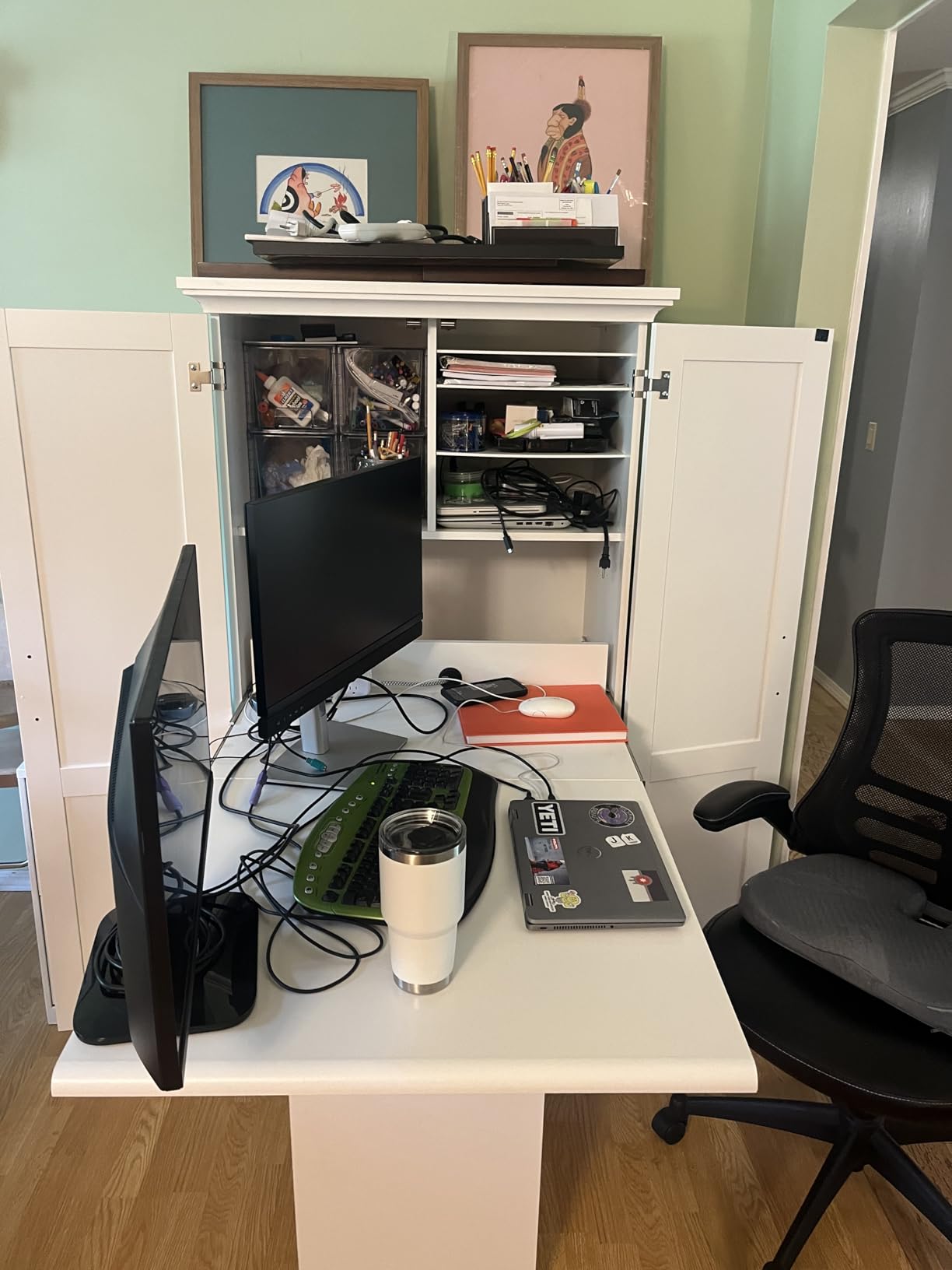 Sauder Craft & Sewing Armoire, Glacier White customer photo 2