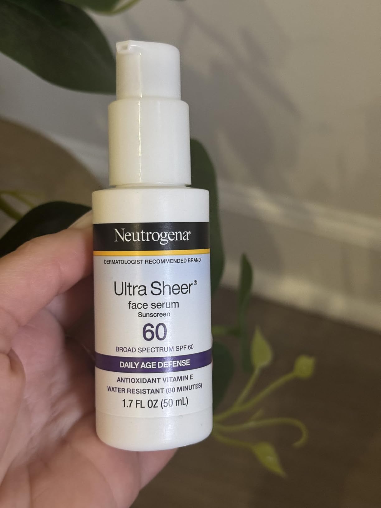 Neutrogena Ultra Sheer Sunscreen Serum SPF 60 Broad Spectrum UVA UVB Protection Lightweight Water Resistant Non-Comedogenic Fragrance Free, 1.7 fl oz customer photo 1