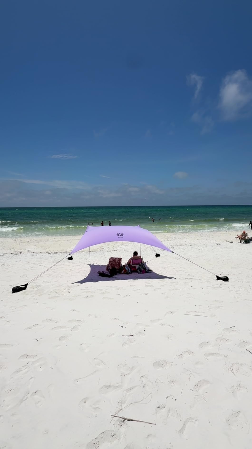 Grande Portable Beach Tent Sun Shelter - Lightweight Beach Shade Canopy - Easy Setup for Family Outings - Patented Reinforced Corners - UPF 50+ Sun Protection - 7ft Tall, 9 x 9ft customer photo 2