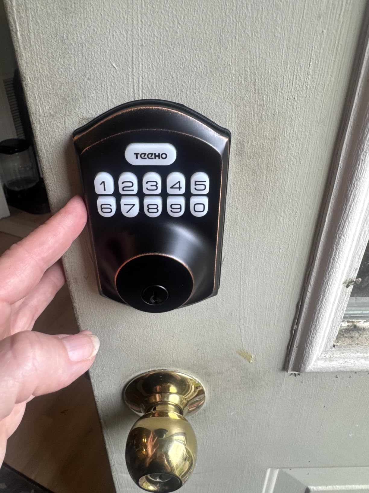 TEEHO TE001 Keyless Entry Door Lock with Keypad - Smart Deadbolt Lock for Front Door with 2 Keys - Auto Lock - Easy Installation - Matte Black customer photo 1