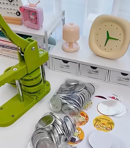 3 in 1 Button Maker Machine,Multiple Sizes 1/1.25/2.25 inch DIY Pin Badge Press Kit with Circle Cutter,300pcs Button Parts,Perfect Craft Gift for Kids Adults Birthday Christmas& Small Business customer photo 2