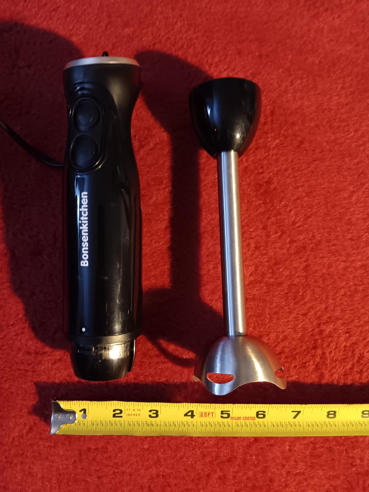 Bonsenkitchen Hand Blender, Immersion Blender with 2 Mixing Speed, Electric Handheld Mixer Portable Stick Mixer with Stainless Steel Blades for Soup, Smoothie, Puree, Baby Food customer photo 2