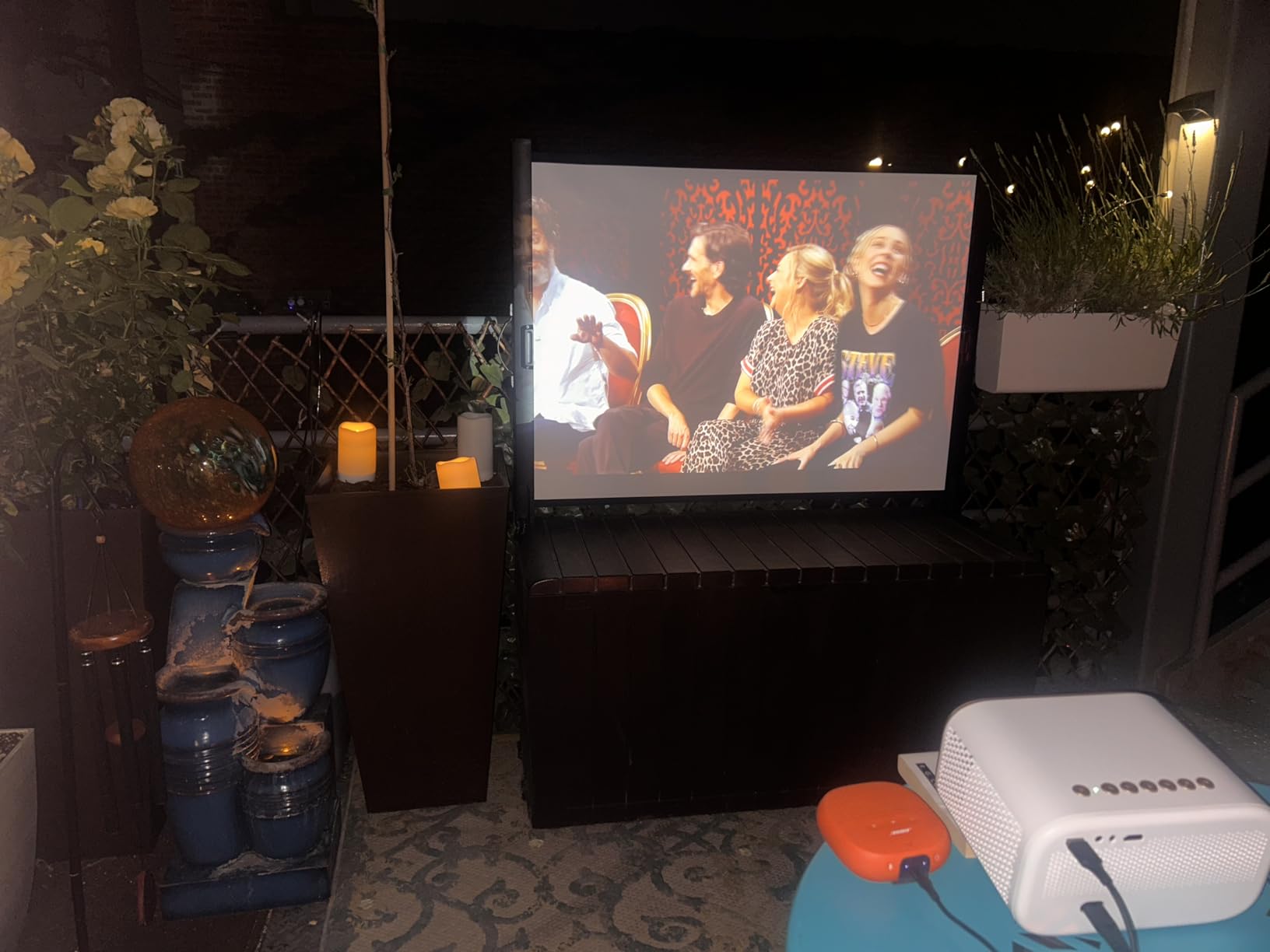 Portable Projector Screen with Stand, 50 Inch 4:3, Outdoor Projector Screen, Lightweight and Retractable, 1.2 High Gain Wrinkle-Free Video Projection Screens, for Home Cinema, Meeting Presentation customer photo 1