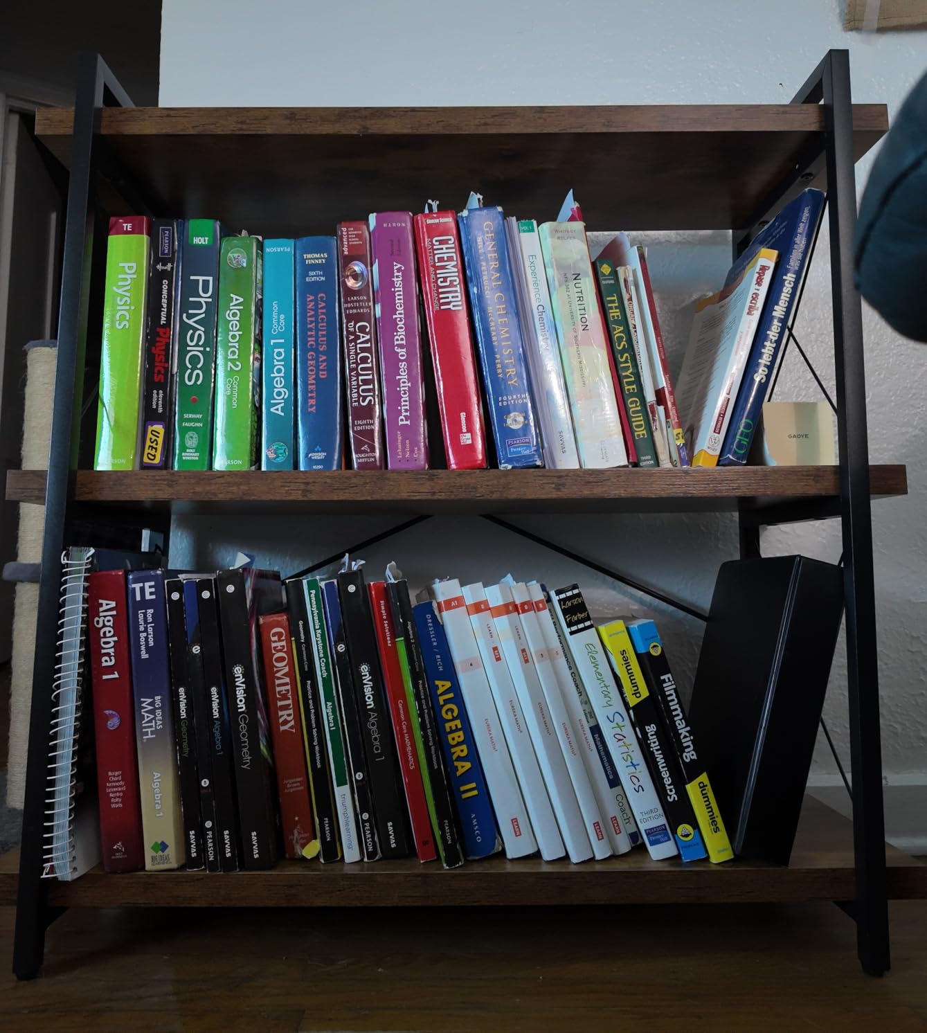 HCHQHS Bookshelf, 3-Tier Industrial Bookcase, Rustic Open Book Shelf, Wood and Metal Horizontal Bookshelves customer photo 1