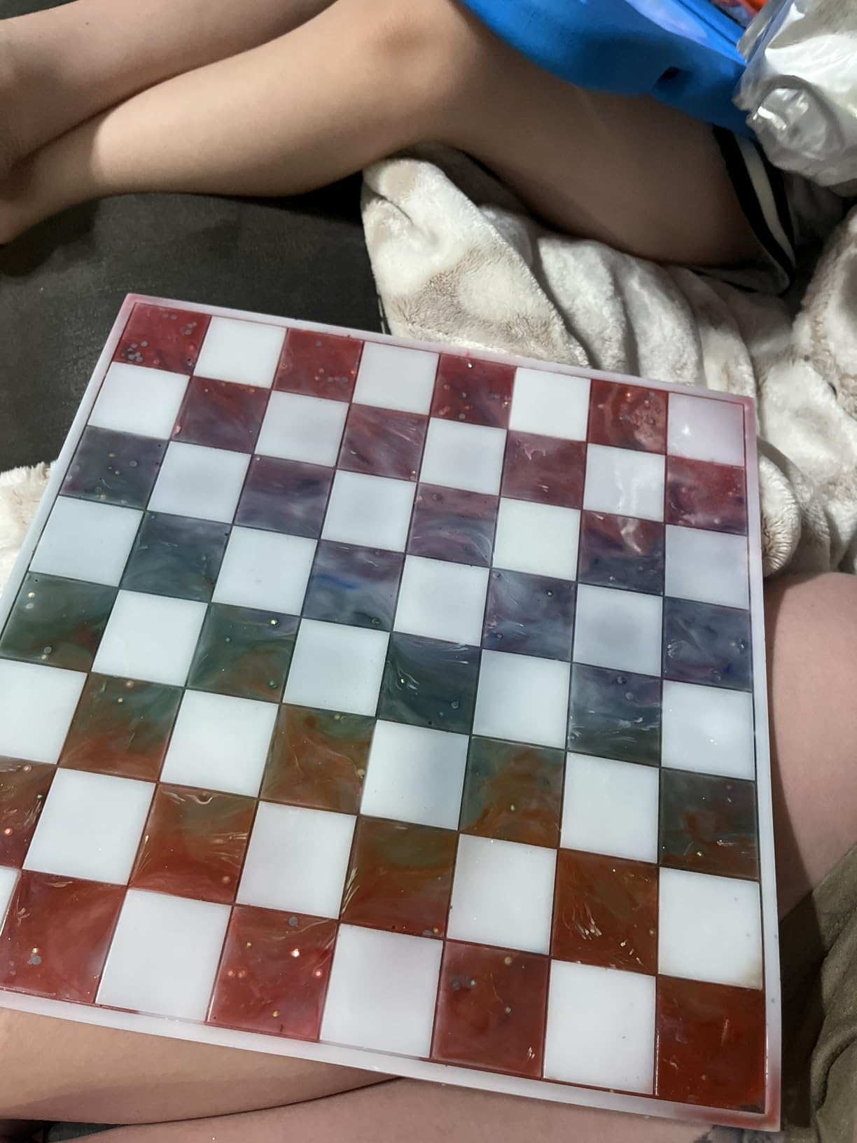 LET'S RESIN Chess Molds for Resin Casting, Upgraded Resin Chess Set Mold with 16 Piece 3D Full Size Chess Checkers & Chess Board Epoxy Silicone Resin Molds, DIY Chess Board Game, Christmas Gifts customer photo 1