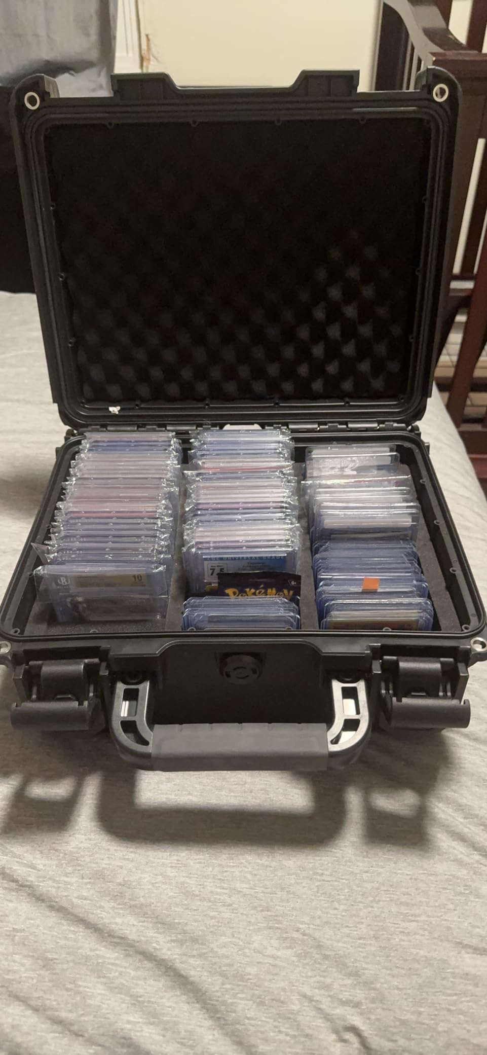 Waterproof Graded Card Storage Box Compatible with 102 Slabs, Sports Trading Card Case Fits PSA, CSG, BGS, CGC, SGC, Magnetic Cards Holder and Top Loaders customer photo 2