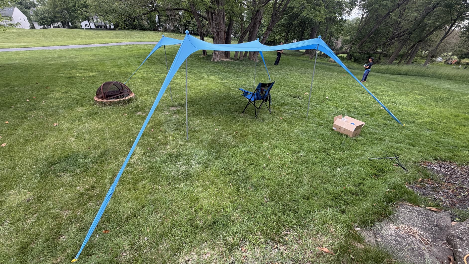YENGIAM Beach Canopy Beach Tent UPF50+ 11x11 FT Easy to Setup Extra Windproof Rope Sun Shelter Beach Shade Canopy with 4 Stability Poles Outdoor Shade for Beach Camping Family customer photo 2
