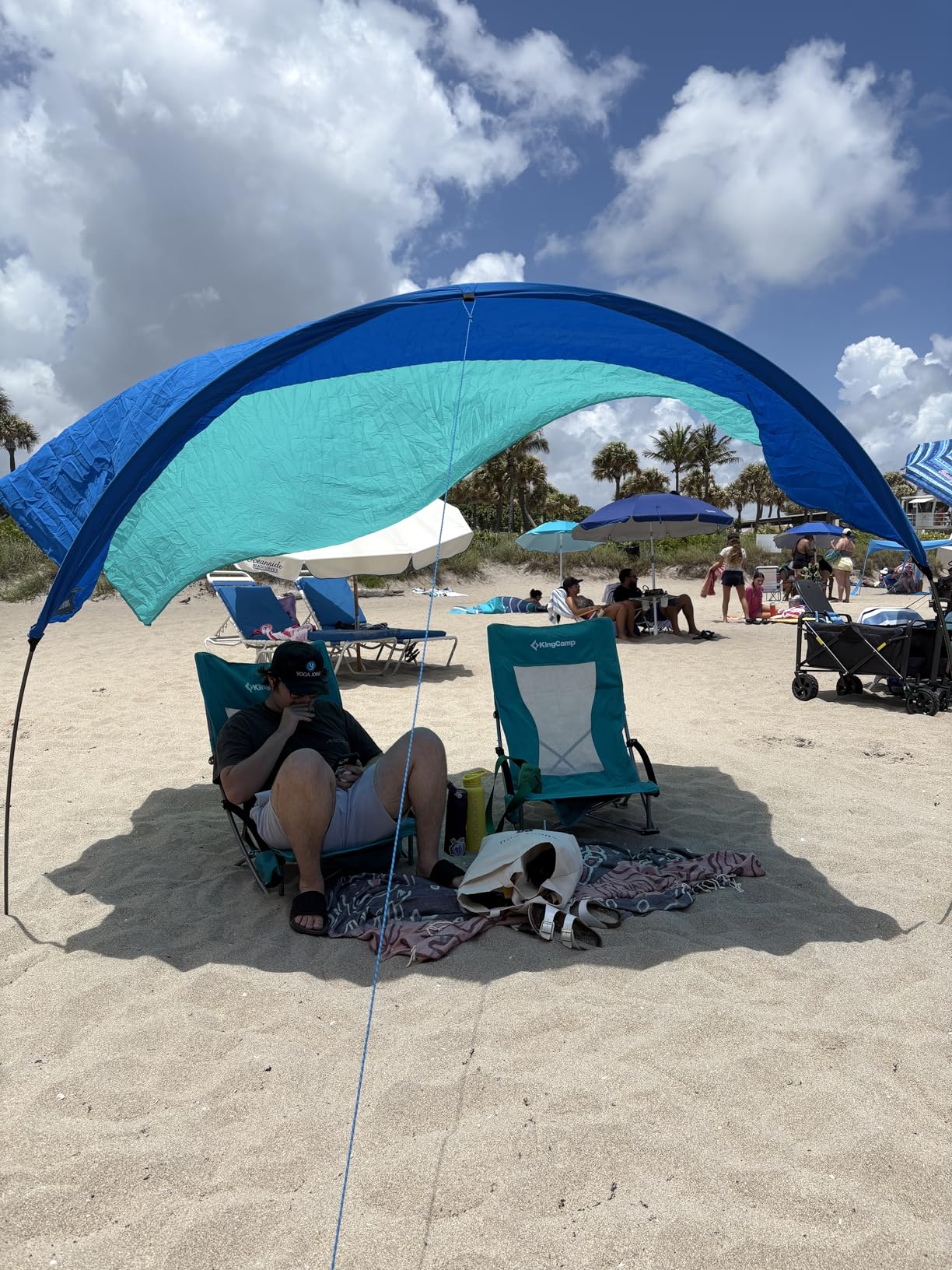 Shibumi Shade Mini 3.0 Version | Beach Canopy Wind-Powered Portable Sun Shade | Provides 75 Sq. Ft. of Shade for up to 4 People | Sets up in 2 Min | Quiet Canopy | Wind Assist Included customer photo 2