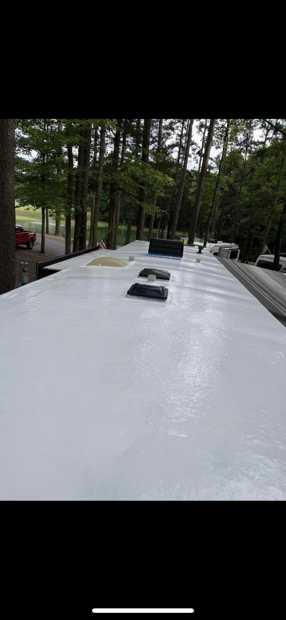100% Silicone Roof Coating for RVs, Campers & Flat Roofs - Waterproof Seal for Leaks, Cracks & Seams - Ponding Water Resistant - 4.75 Gallon White customer photo 2