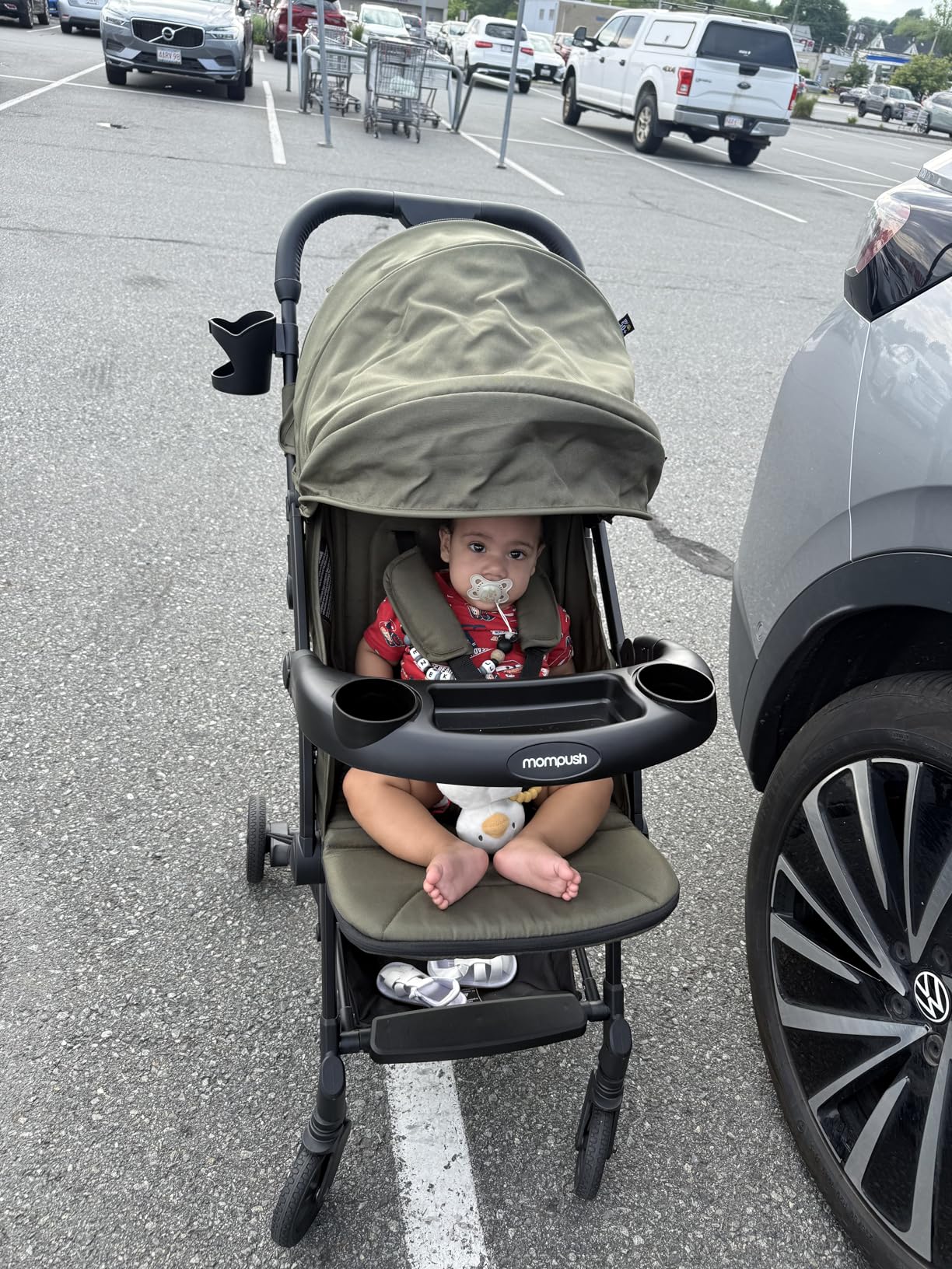 Mompush Lithe V2 Lightweight Travel Stroller, Compact Foldable Baby Stroller with Travel Bag, One-Hand Fold Stroller, Snack Tray, Mechanical Recline Seat, Airplane-Ready, UPF 50+ Canopy & Rain Cover customer photo 2