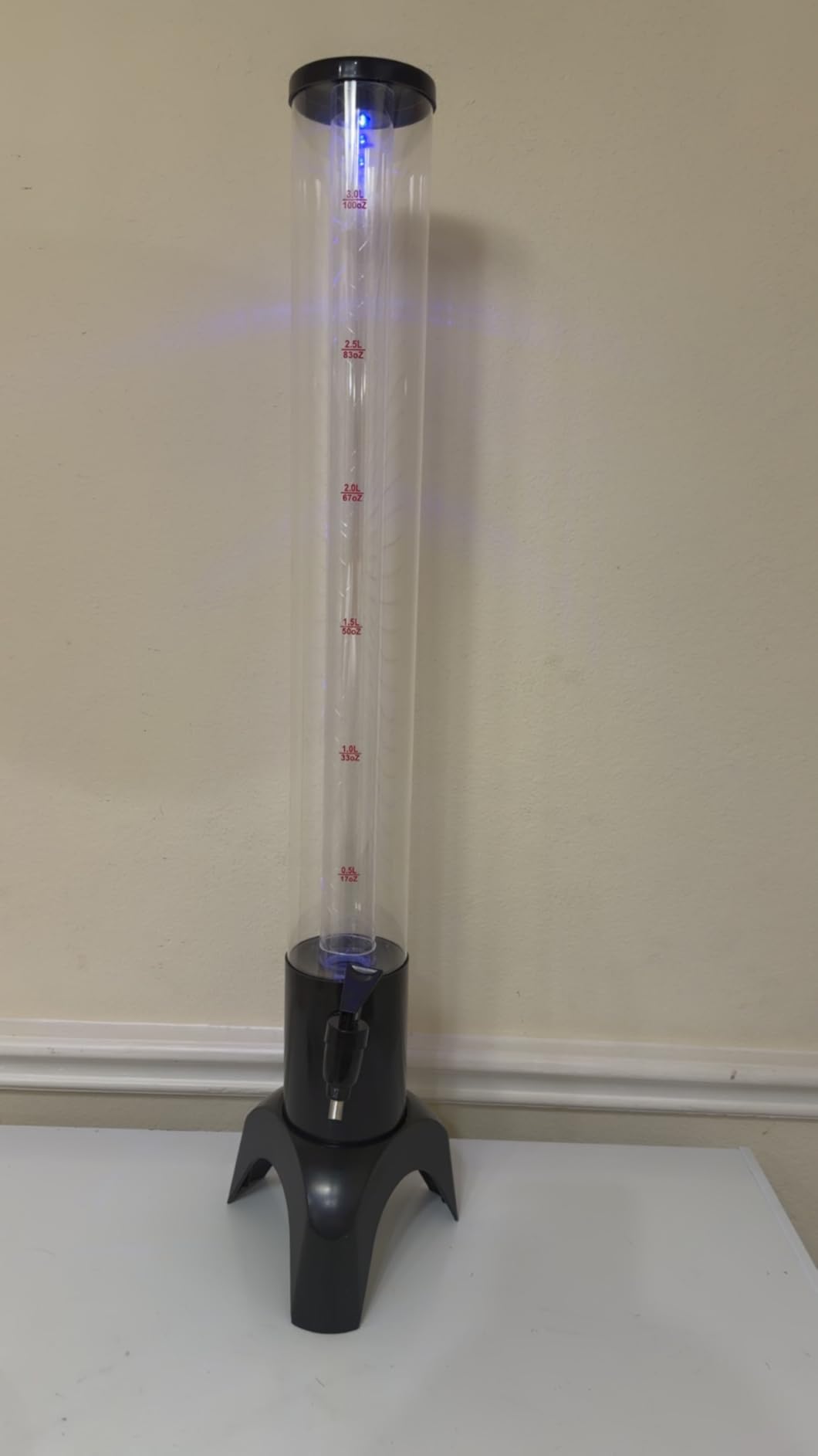 Beer Giraffe Dispenser, 100oz/3.2 qt Mimosa Tower Dispensers with Ice Tube and LED Light, 3L Tabletop Drink Tower Dispenser for Beer, Margarita, Liquor, Beverage customer photo 1