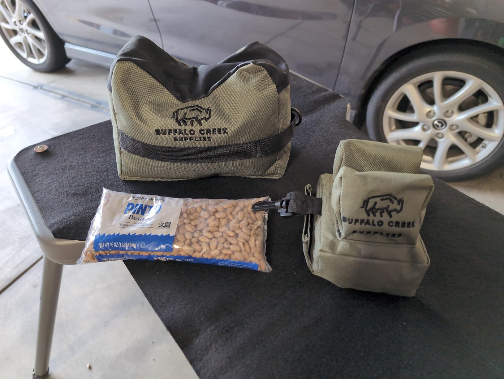 Buffalo Creek Supplies All Weather Durable Front and Rear Shooting Rest Bags, Rifle Rest Sand Bag for Bench Rest Shooting, Hunting, Target & Competitive Sports Shooting-Unfilled customer photo 1