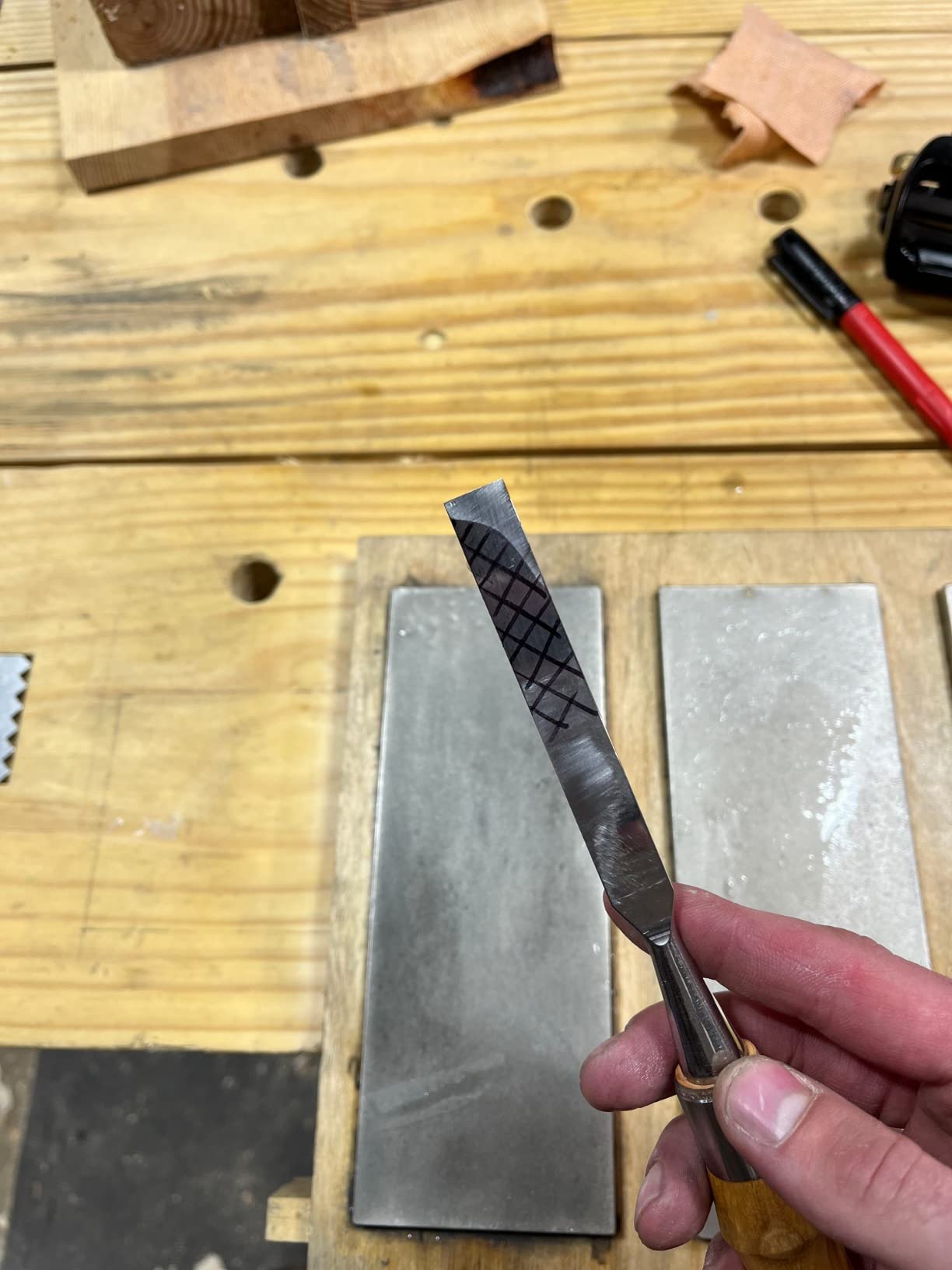 Narex 853654 4 Piece Set of Richter Extra Bevel Edge Chisel (1/4, 1/2, 3/4 and 1 inch) Cryogenic Treated Cr-V Steel Hardened to HRc 62 Ergonomic Ash Handles Stainless Steel Ferrules customer photo 1