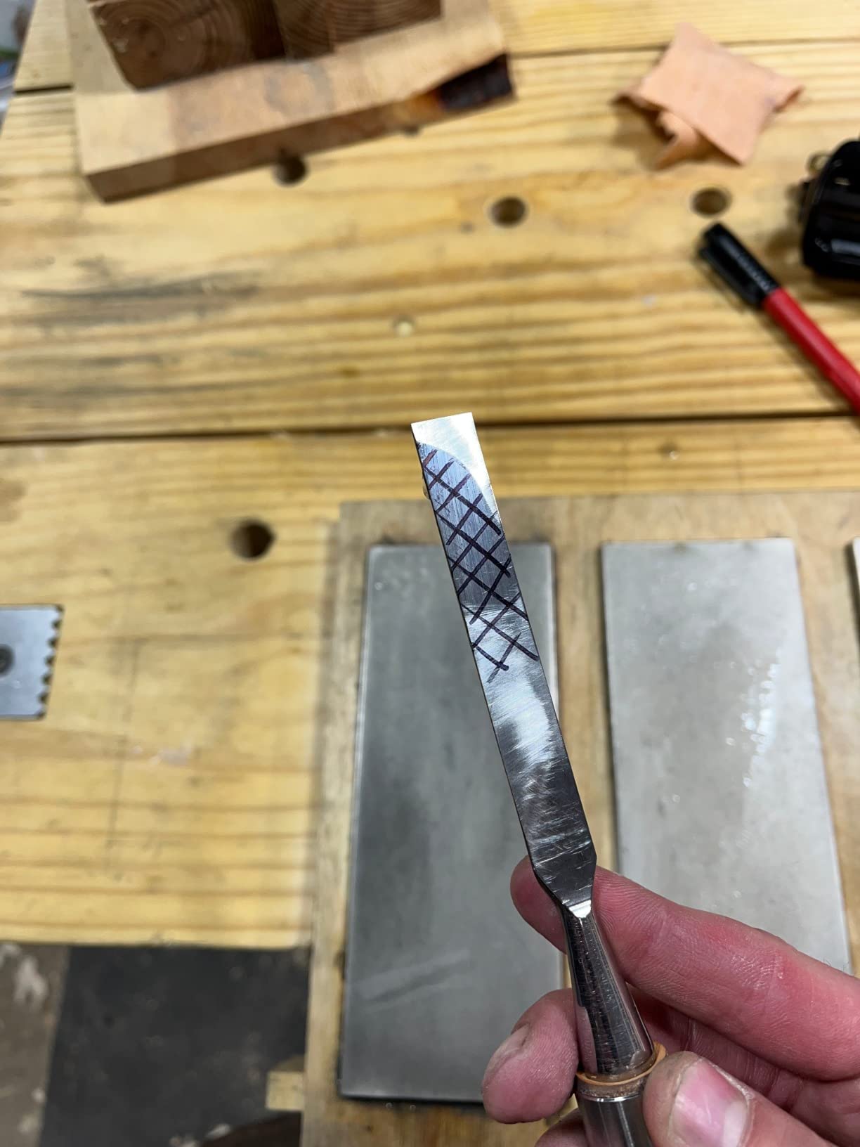 Narex 853654 4 Piece Set of Richter Extra Bevel Edge Chisel (1/4, 1/2, 3/4 and 1 inch) Cryogenic Treated Cr-V Steel Hardened to HRc 62 Ergonomic Ash Handles Stainless Steel Ferrules customer photo 2