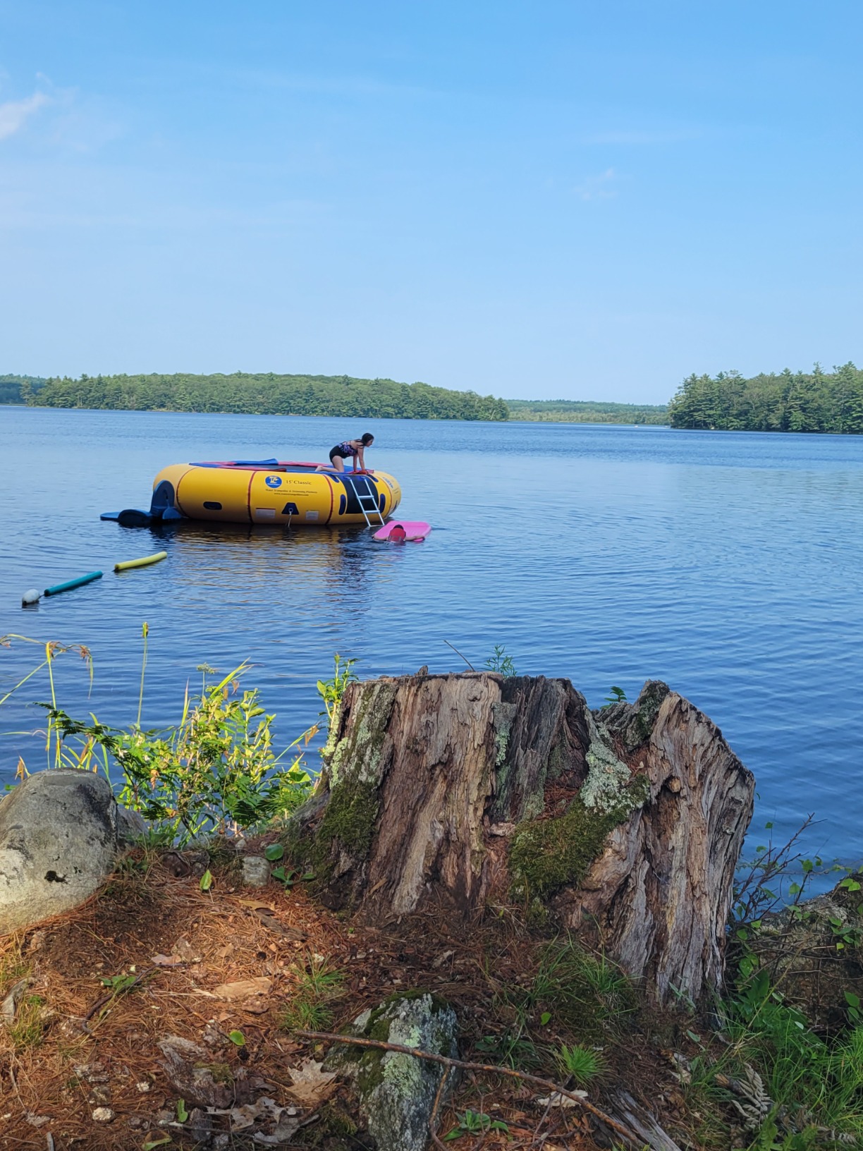 Island Hopper 15' Classic Water Trampoline Yellow for Lake - Commercial-Grade - Steel Frame and Springs for Maximum Bounce - Inflatable Trampoline Includes Ladder, Storage Bag customer photo 2