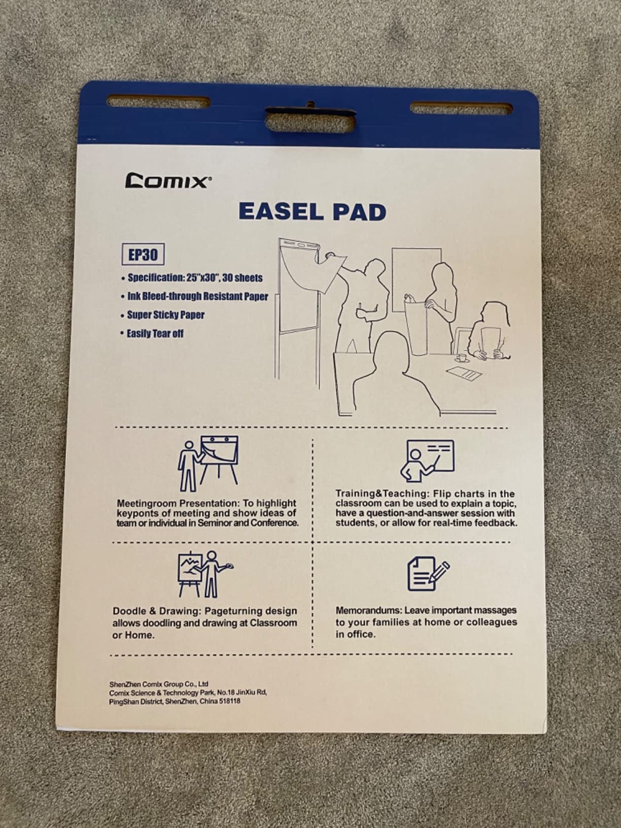 Comix Sticky Easel Pad, 25 x 30 Inches Flip Chart Paper for Teachers, Large Self Stick Easel Paper for Office School Classroom Supplies, 30 Sheets/Pad, 10 Pads/Pack customer photo 2