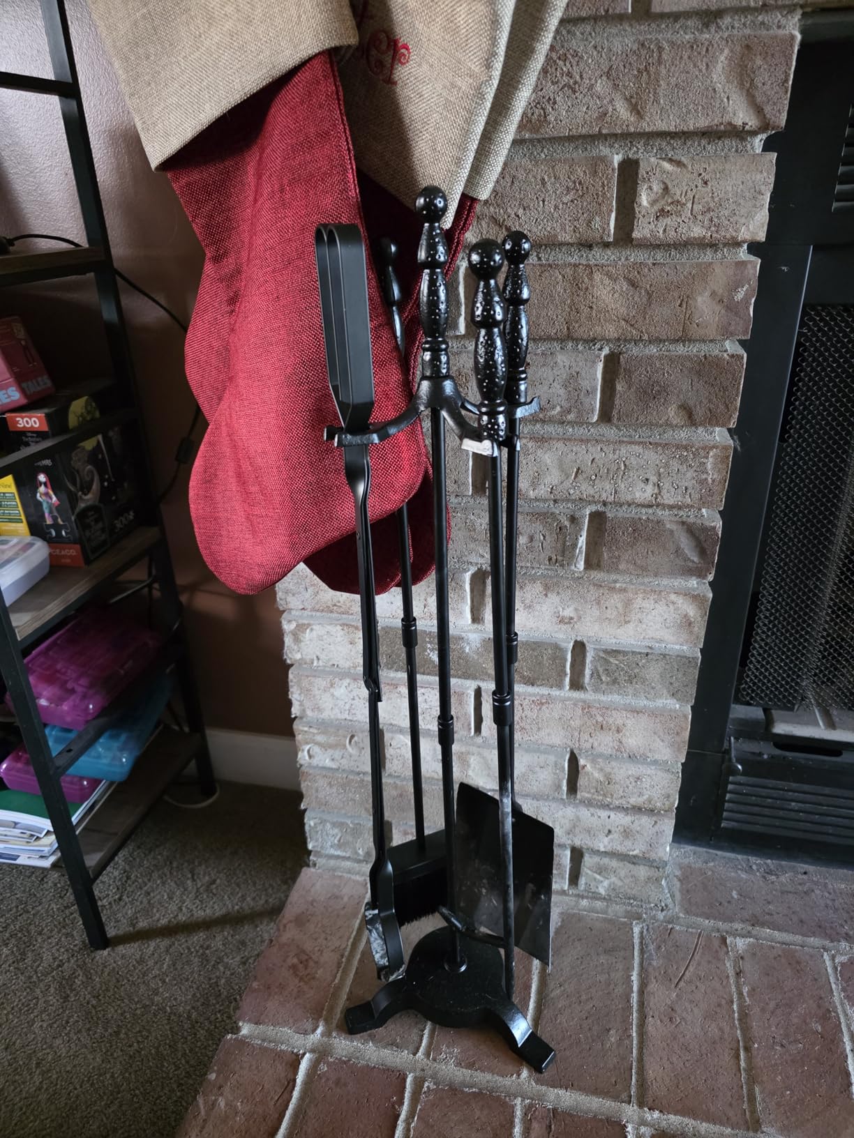 Fire Beauty Fireplace Tools Set 5 Pieces Wrought Iron Fire Tool Set for Outdoor/Indoor Fireplace Accessories Set customer photo 1