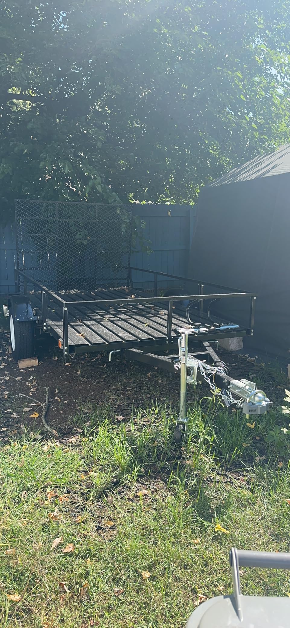 DK2 6 ft. x 10 ft. Single Axle Black UV Powder Coated Open Rail Trailer customer photo 2