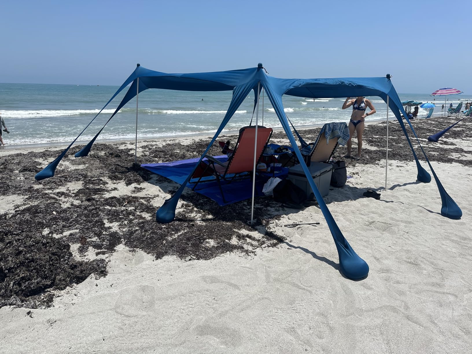 Osoeri Beach Tent, Camping Sun Shelter UPF50+ with 8 Sandbags, Sand Shovels, Ground Pegs & Stability Poles, Outdoor Shade Beach Canopy for Camping Trips, Fishing, Backyard Fun or Picnics customer photo 2