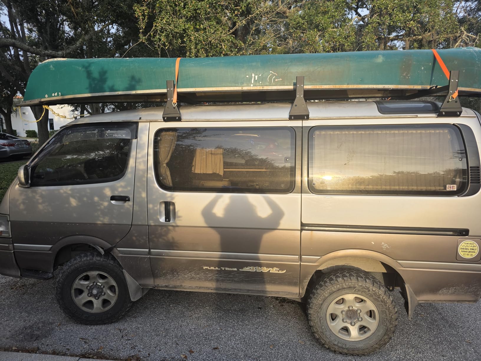 CIRONBOW Universal Roof Ladder Rack for Van, Roof Rack for Minivan/Panel Van, Adjustable Length 57''-65'', 3 Bars-Fit Chevy Express Vans 1996-Up, 800LB Load-Capacity, Gutter Clamp Type, Matte Coating Black customer photo 2