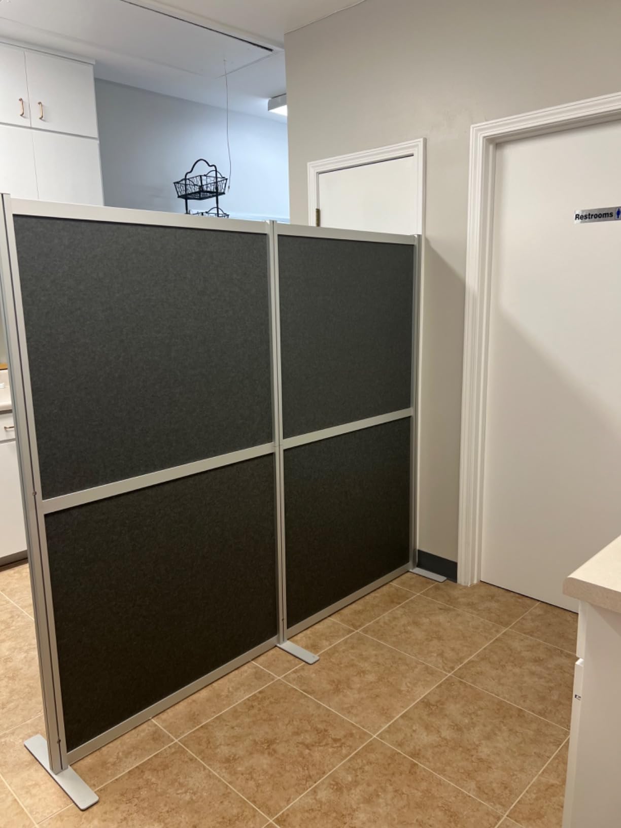 VIVO L-Shape Modular Corner Wall System, 3 Panels, Modern Professional Office Cubicle Dividers, Freestanding Privacy Screen, 66 inches High, Dark Gray, PP-MWS63D-L customer photo 1
