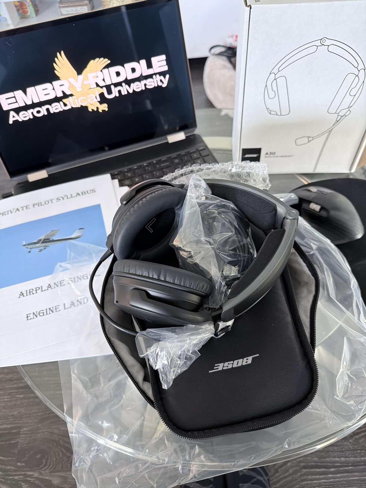 Bose A30 Bluetooth Aviation Headset - Lightweight Comfortable Design, Adjustable ANR and Noise Cancelling Microphone, [Dual Plug] - Black customer photo 1