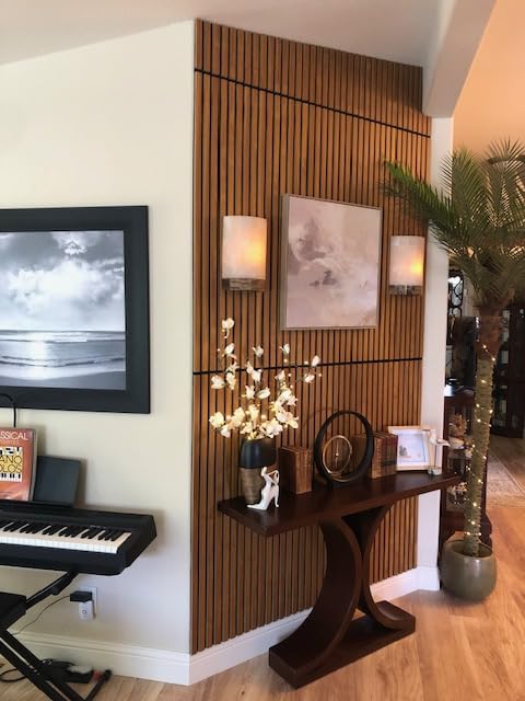 Art3d 2 Wood Slat Acoustic Panels for Wall and Ceiling - 3D Fluted Sound Absorbing Panel with Wood Finish - Walnut customer photo 2