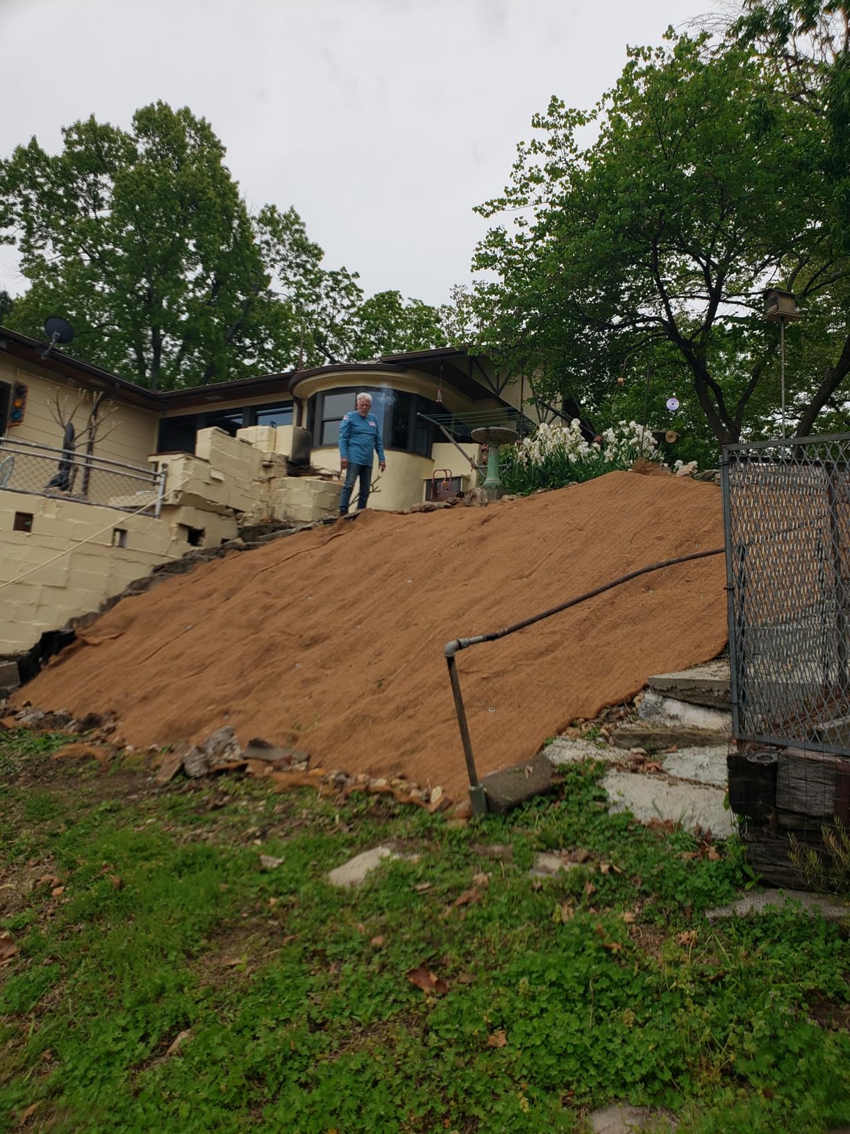 Sandbaggy Coconut Erosion Control Blanket - 3.75 ft x 120 ft Coir Mat for Soil Retention, Slope Stabilization, Plant Growth & Ground Cover - Ideal for Hillsides & DOT Projects - 1 Rolls (450 sq ft) customer photo 1