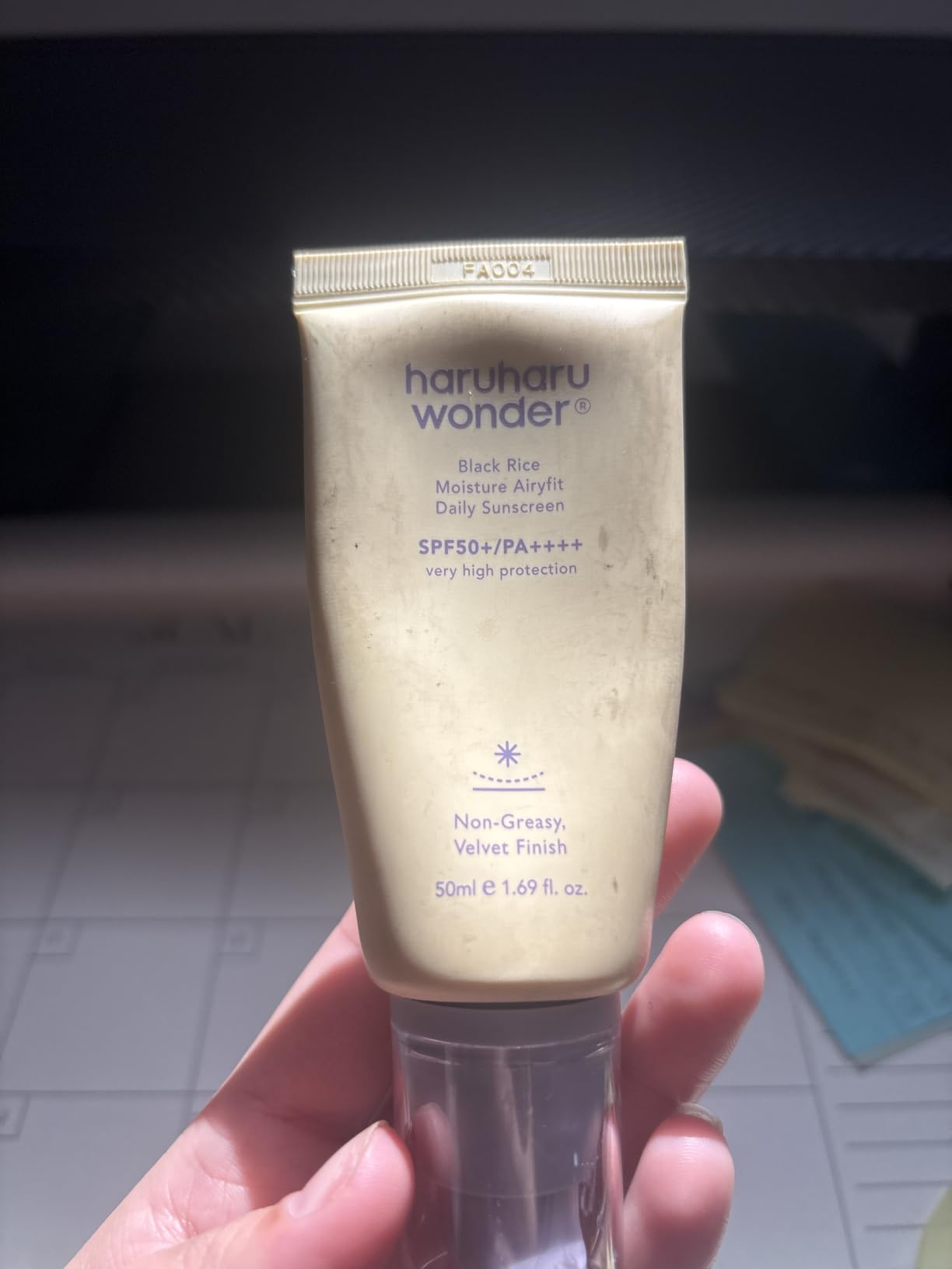 Haruharu Wonder Black Rice Moisture Airyfit Daily Sunscreen SPF 50 - Velvet Finish, No White Cast, Hydrating, Moisturizing, Korean Skin Care, Vegan, Clean Beauty, 1.69 fl oz customer photo 1