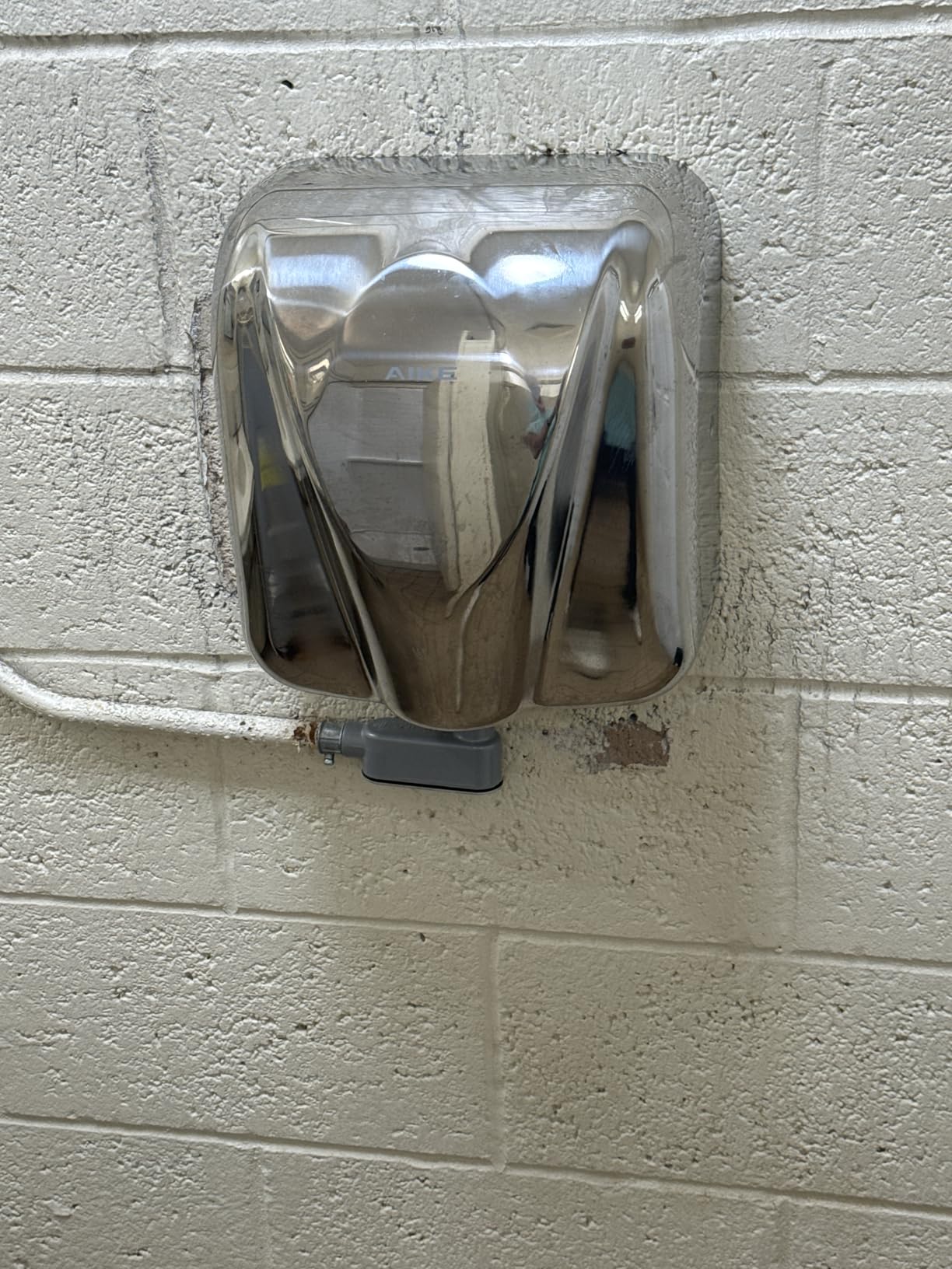 AIKE Elephant Power Commercial Hand Dryer High Speed Auto Warm Wind, Brushed Stainless Steel Cover AC110V-130V Model AK2812 customer photo 2